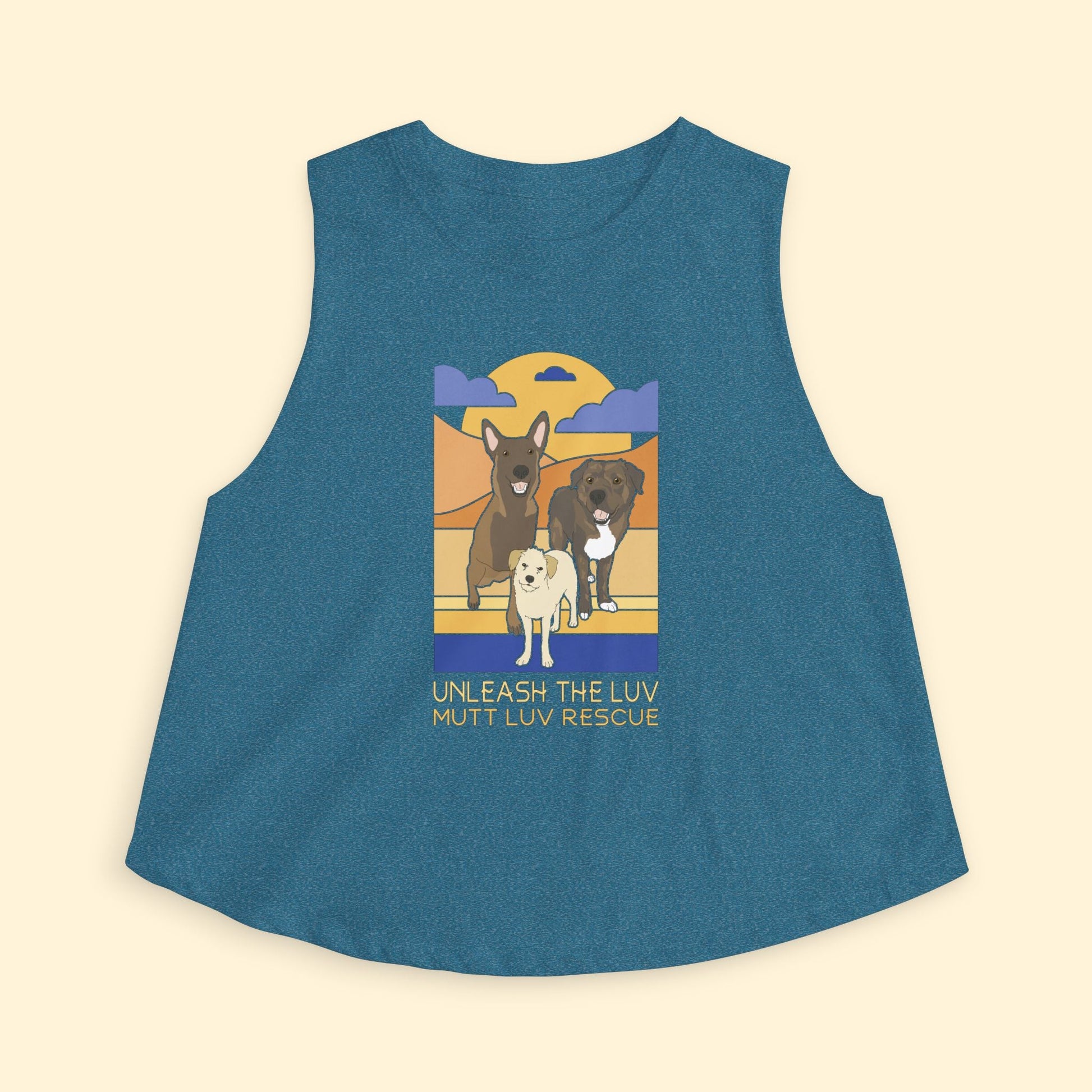 Cropped Muscle Tank | FUNDRAISER | Mutt Luv Rescue - Detezi Designs - 22842358985885502992