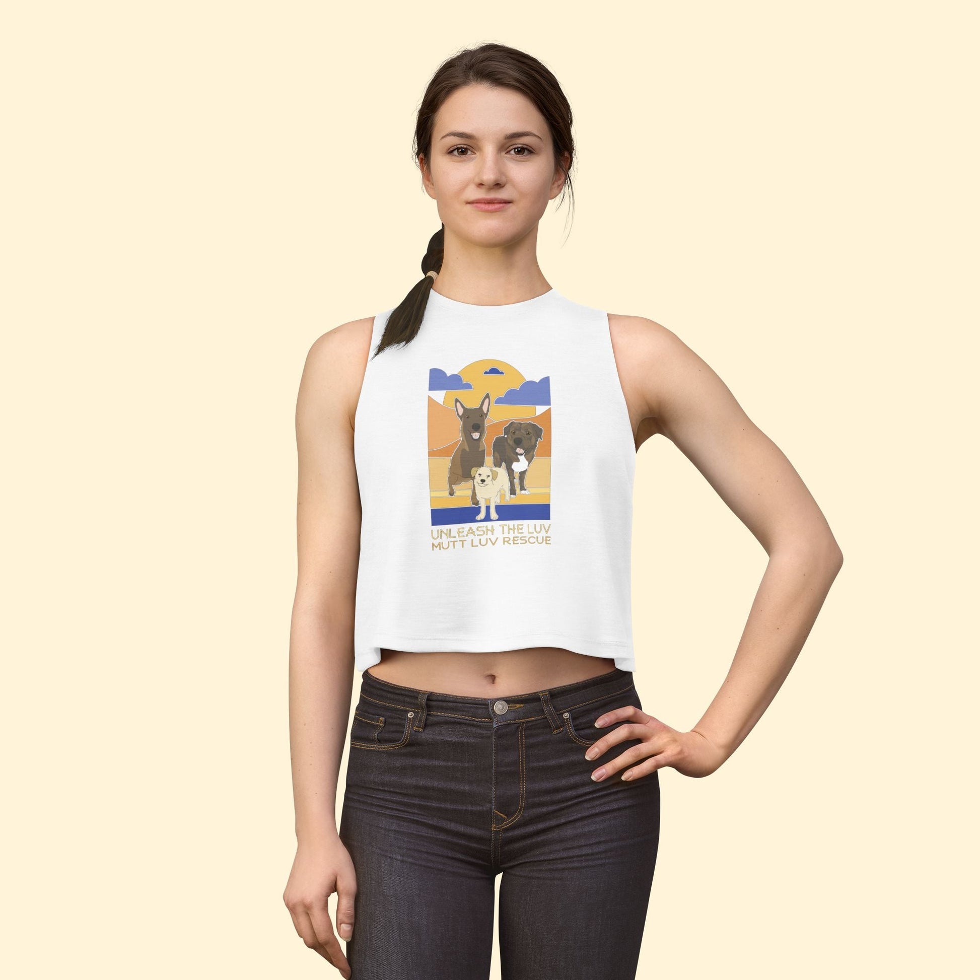 Cropped Muscle Tank | FUNDRAISER | Mutt Luv Rescue - Detezi Designs - 22842358985885502992