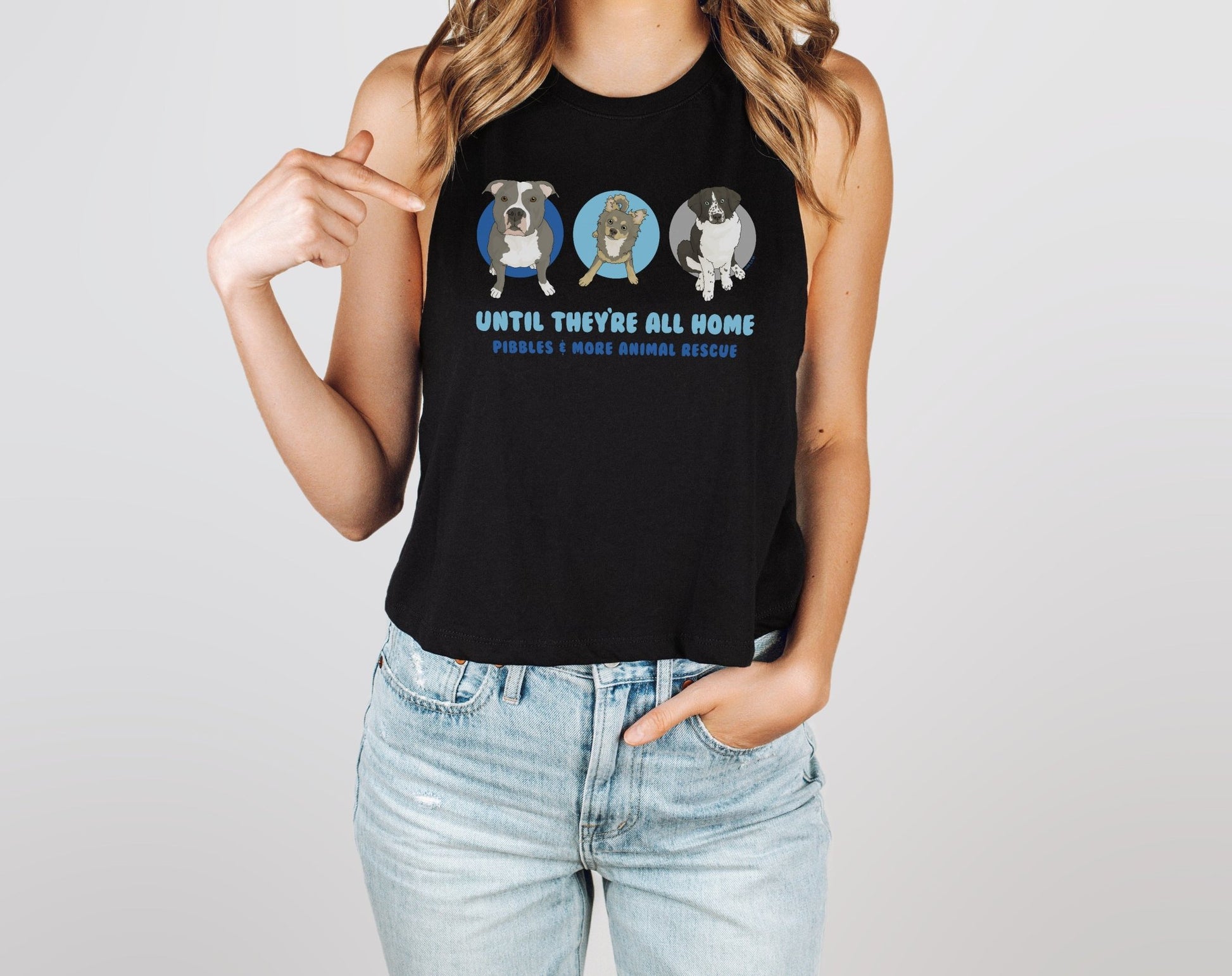 Cropped Muscle Tank | FUNDRAISER | Pibbles & More Animal Rescue - Detezi Designs - 99084615029688028695