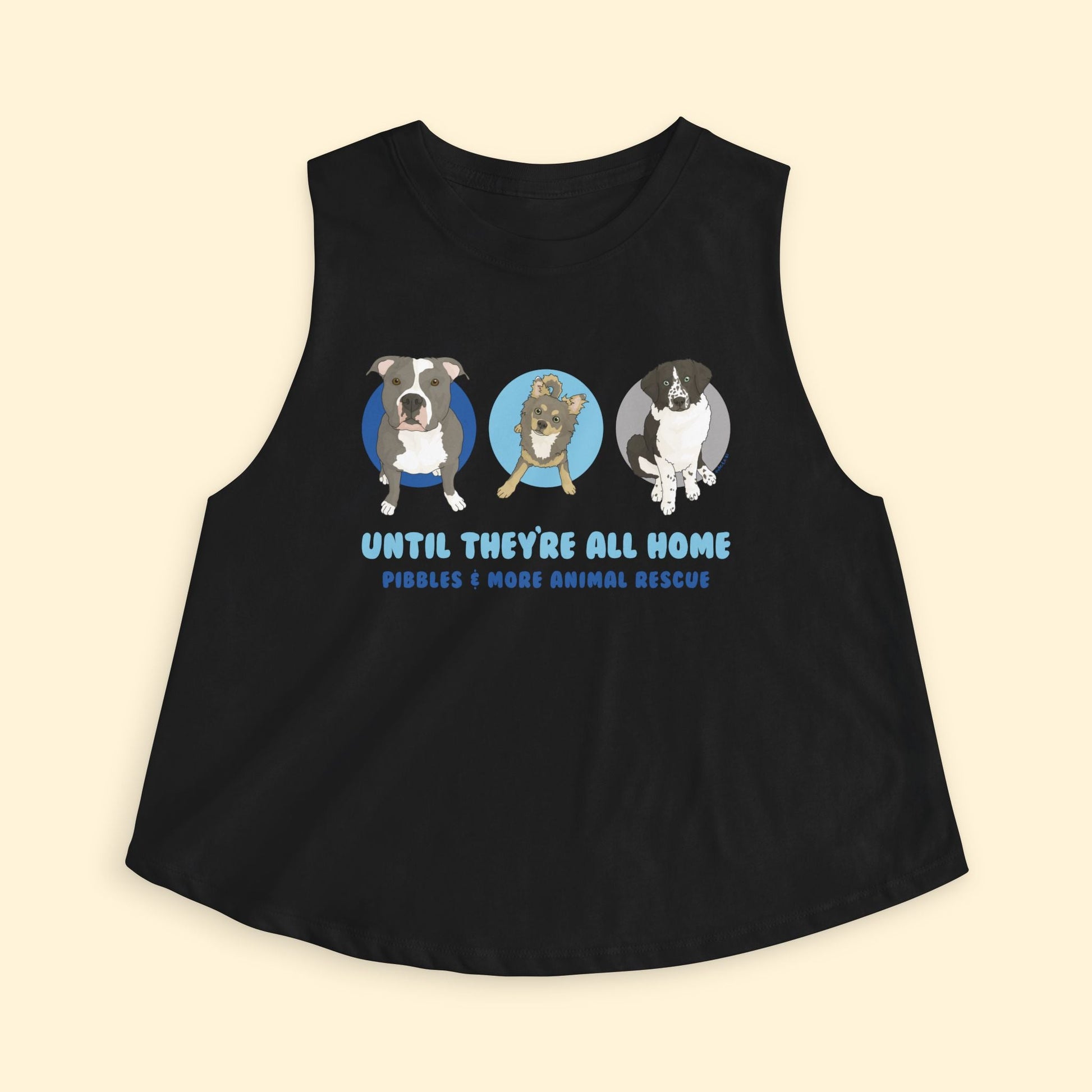 Cropped Muscle Tank | FUNDRAISER | Pibbles & More Animal Rescue - Detezi Designs - 99084615029688028695