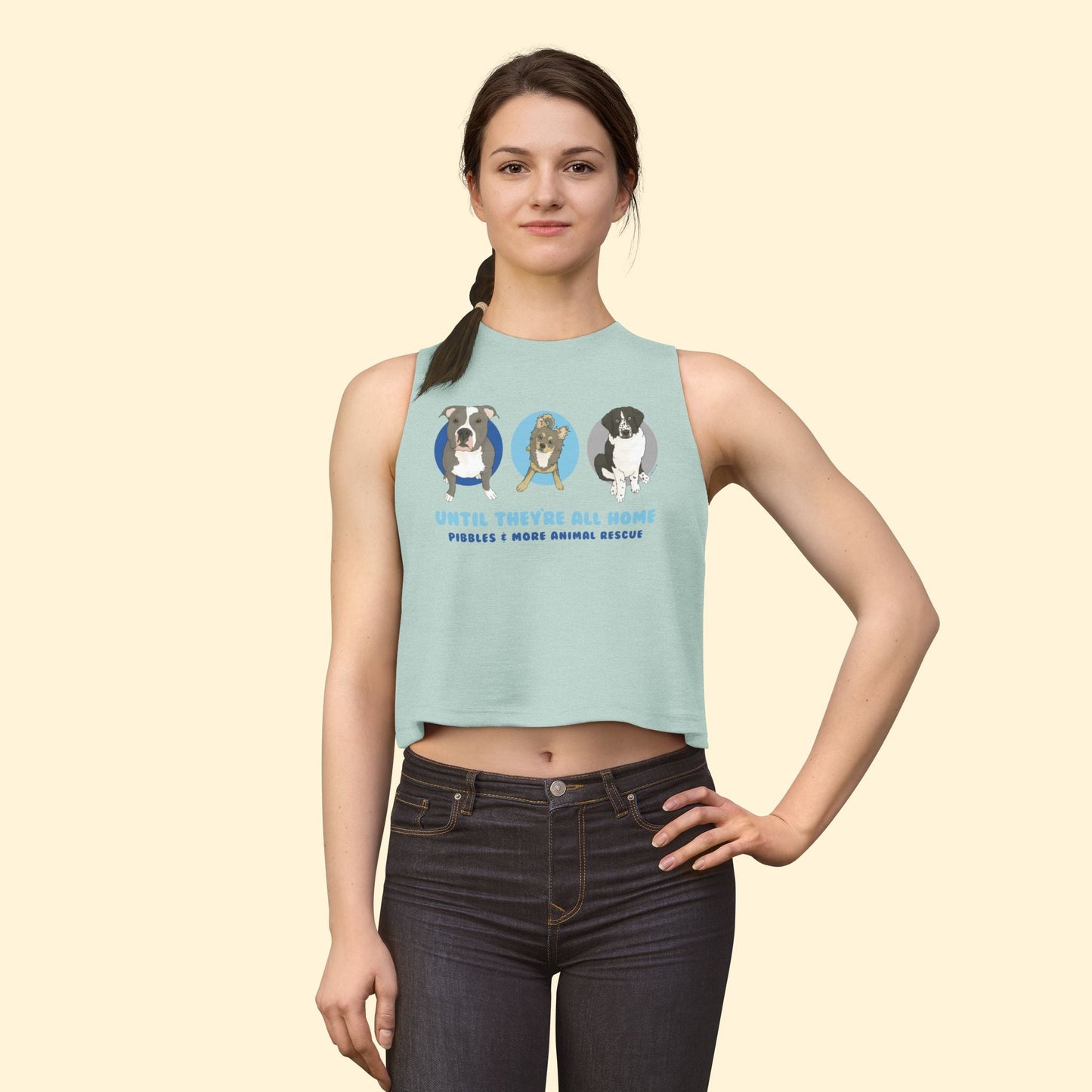 Cropped Muscle Tank | FUNDRAISER | Pibbles & More Animal Rescue - Detezi Designs - 99084615029688028695