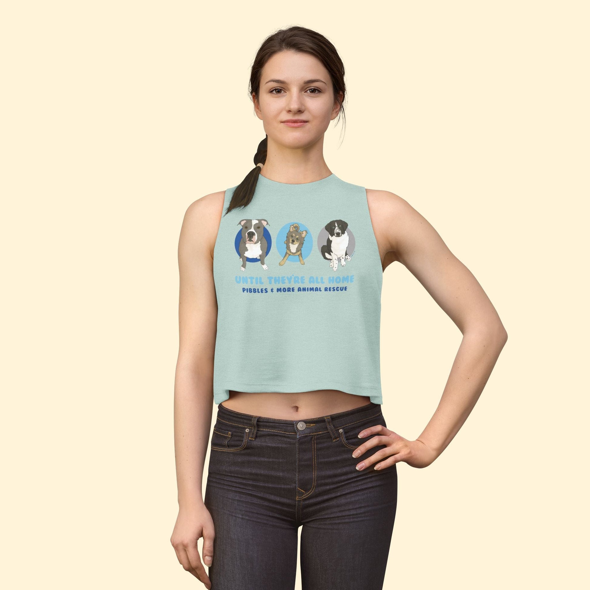 Cropped Muscle Tank | FUNDRAISER | Pibbles & More Animal Rescue - Detezi Designs - 99084615029688028695
