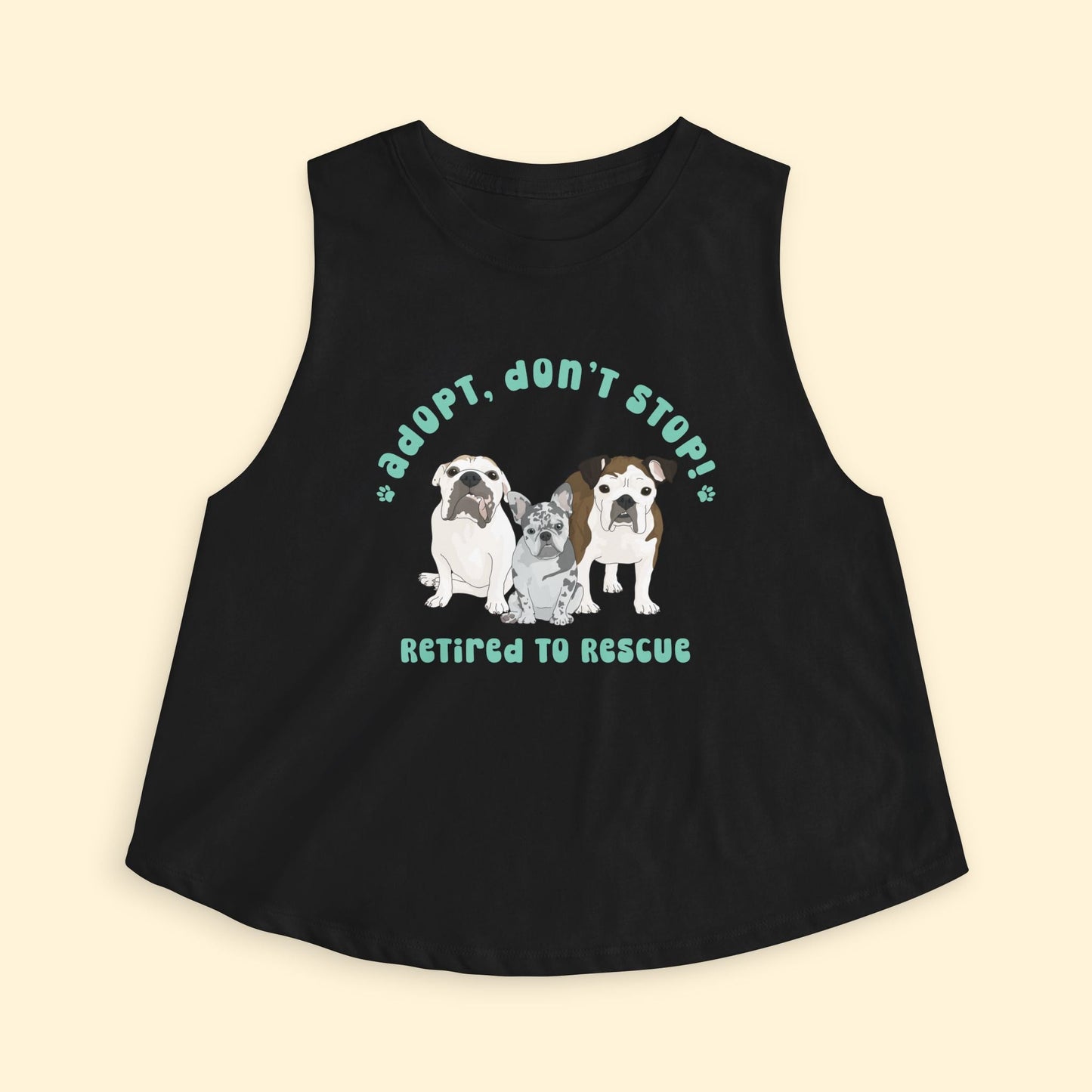 Cropped Muscle Tank | FUNDRAISER | Retired to Rescue - Detezi Designs - 18933836118899140403