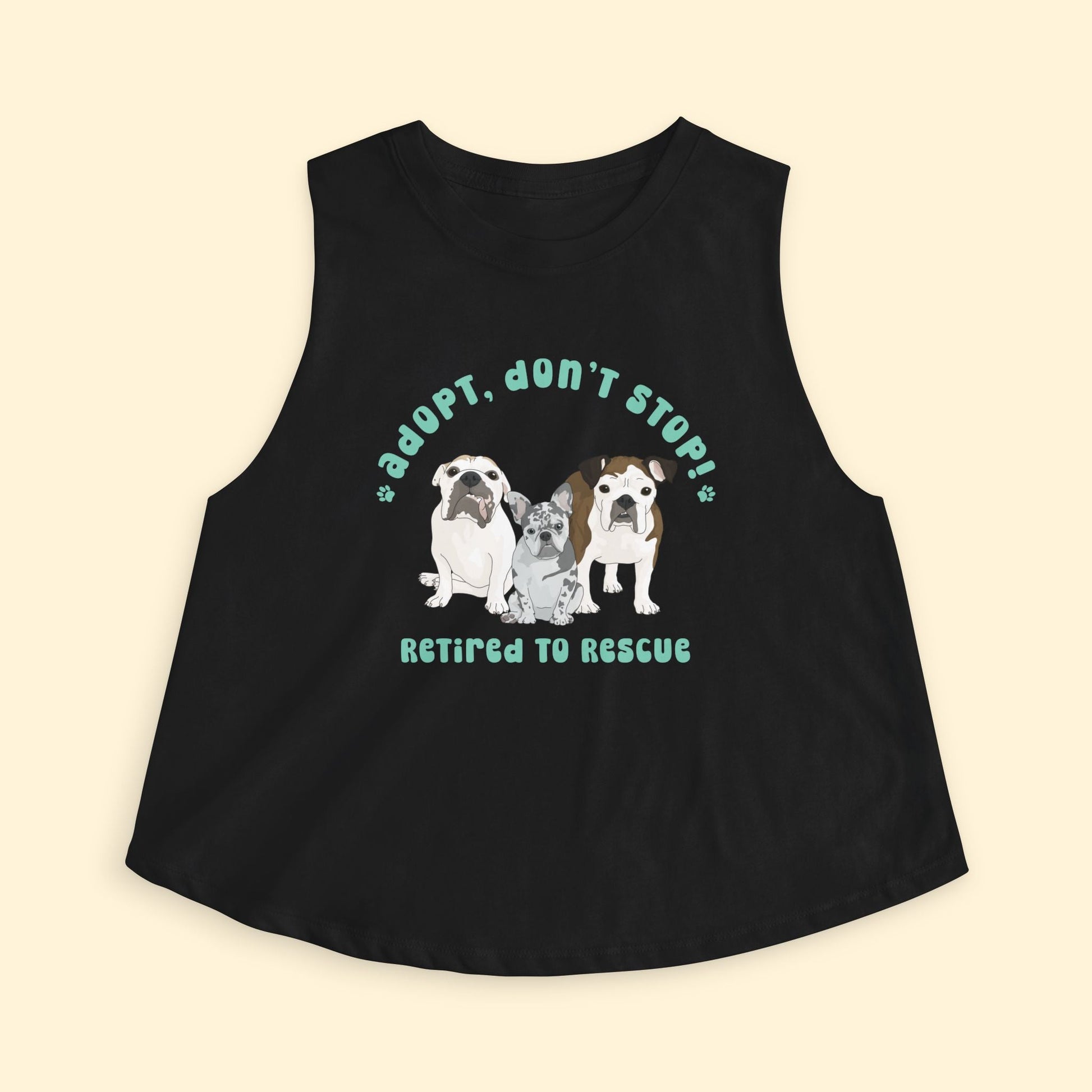 Cropped Muscle Tank | FUNDRAISER | Retired to Rescue - Detezi Designs - 18933836118899140403