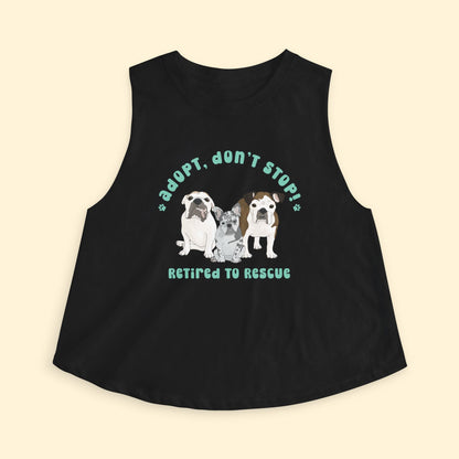 Cropped Muscle Tank | FUNDRAISER | Retired to Rescue - Detezi Designs - 18933836118899140403