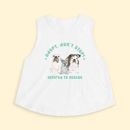 Cropped Muscle Tank | FUNDRAISER | Retired to Rescue - Detezi Designs - 21912442057882807303