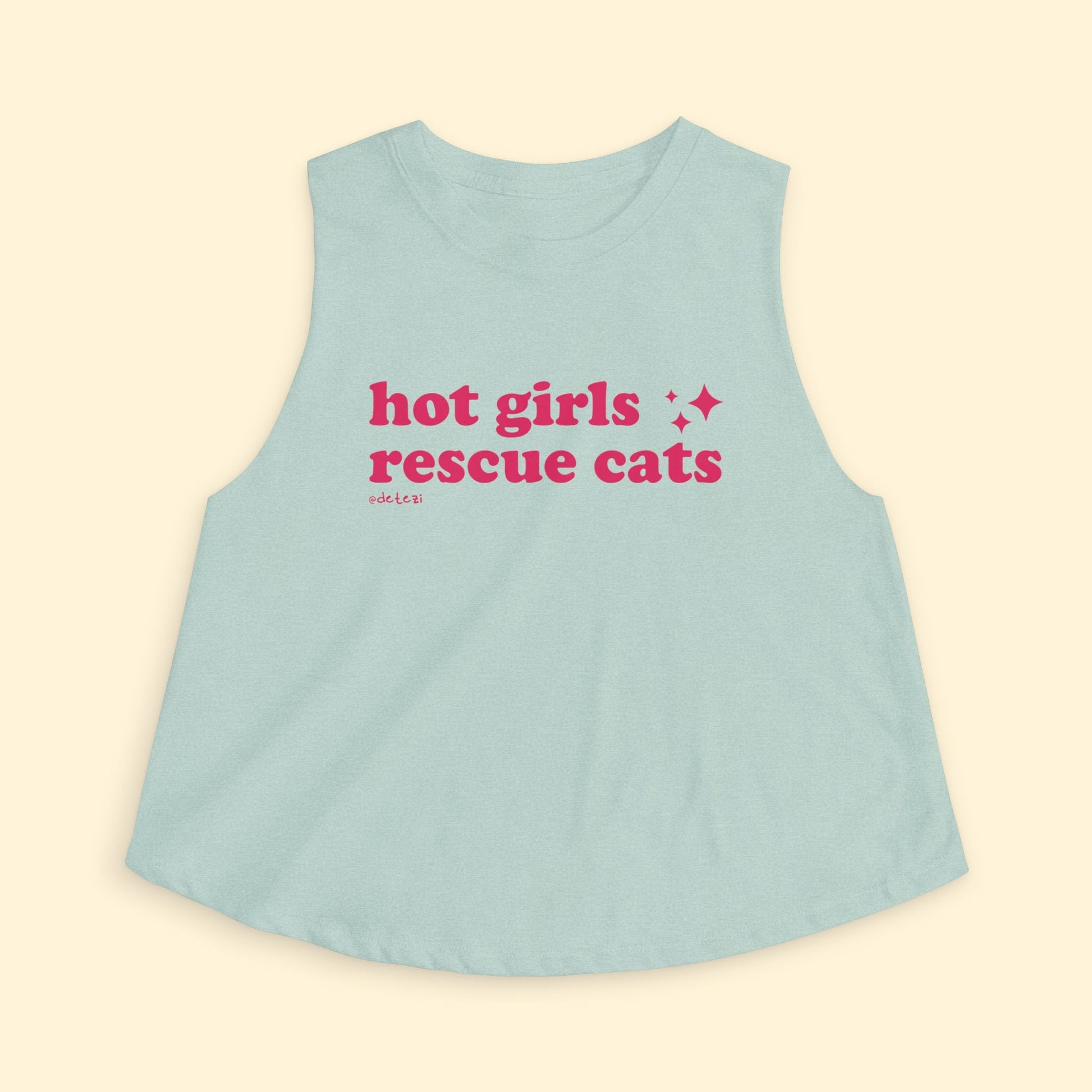 Cropped Muscle Tank | Hot Girls Rescue Cats - Detezi Designs - 26541829940082614170