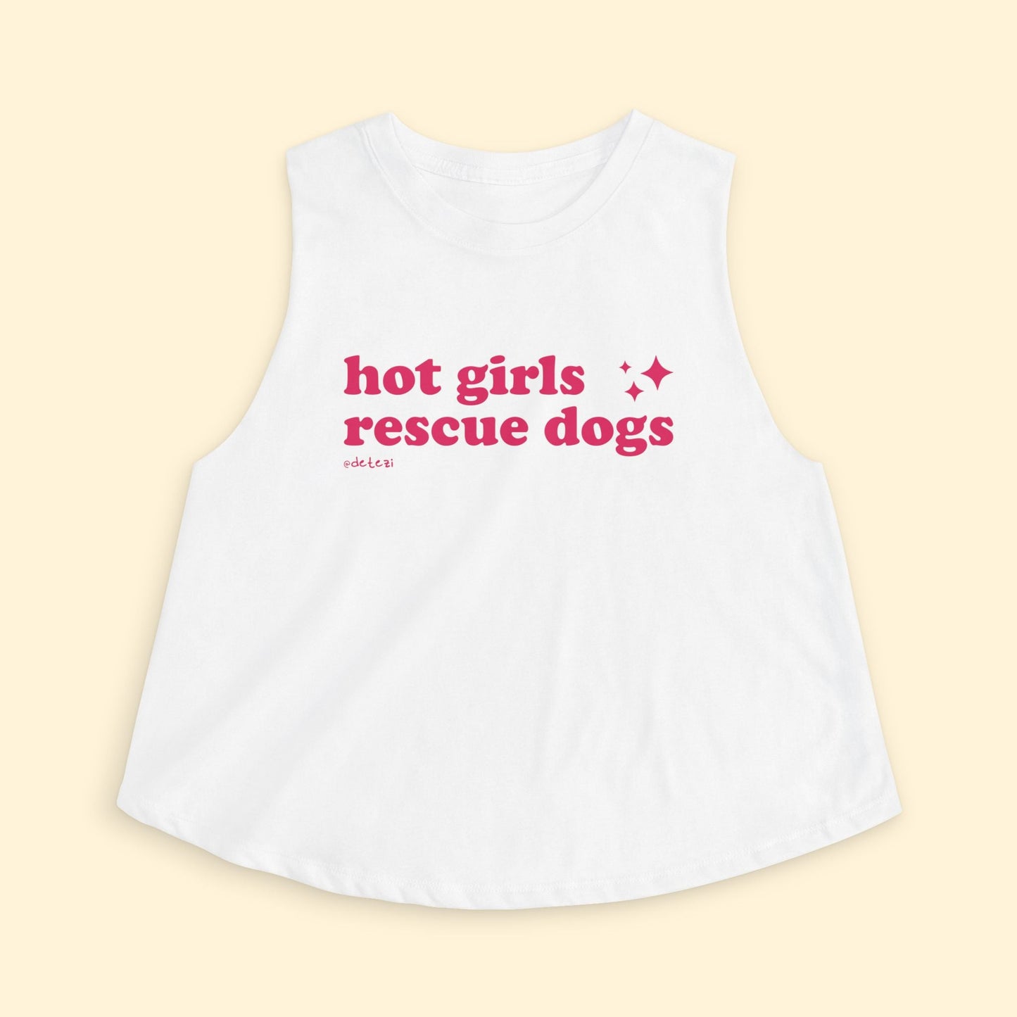 Cropped Muscle Tank | Hot Girls Rescue Dogs - Detezi Designs - 22308914415612150794