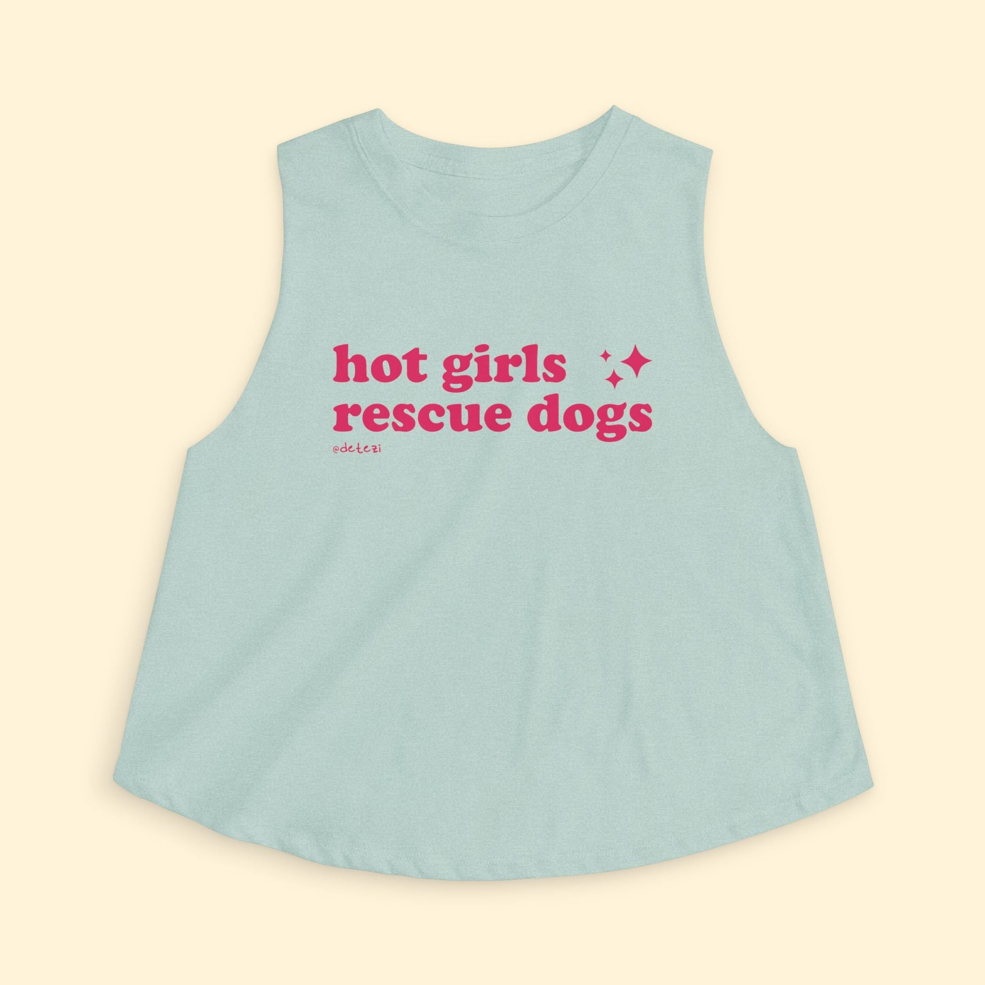 Cropped Muscle Tank | Hot Girls Rescue Dogs - Detezi Designs - 30926682386643172394