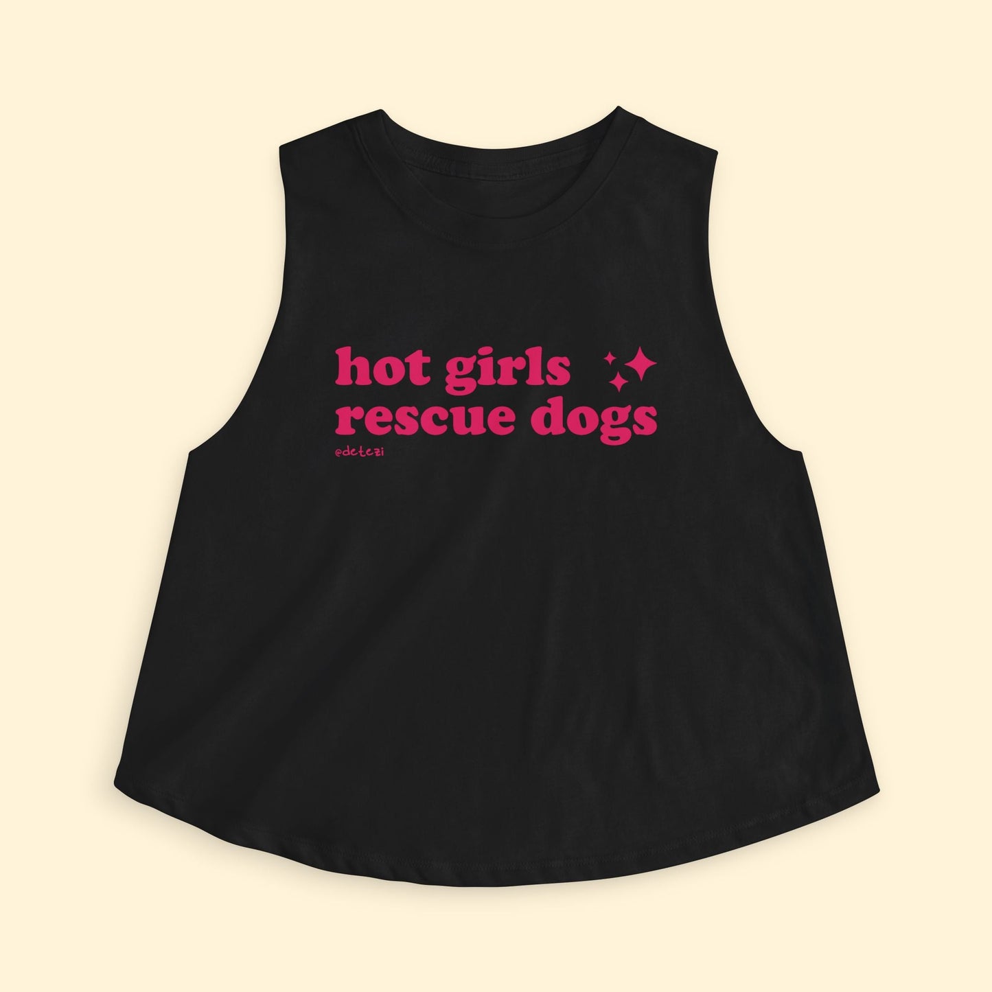 Cropped Muscle Tank | Hot Girls Rescue Dogs - Detezi Designs - 30982773762502419354