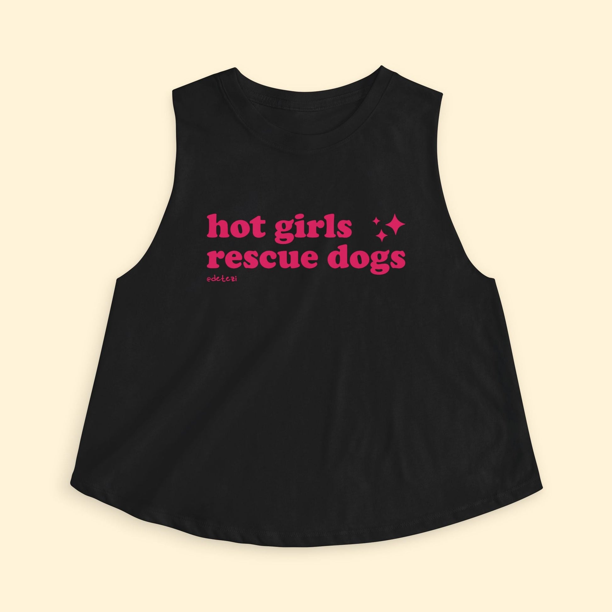 Cropped Muscle Tank | Hot Girls Rescue Dogs - Detezi Designs - 30982773762502419354