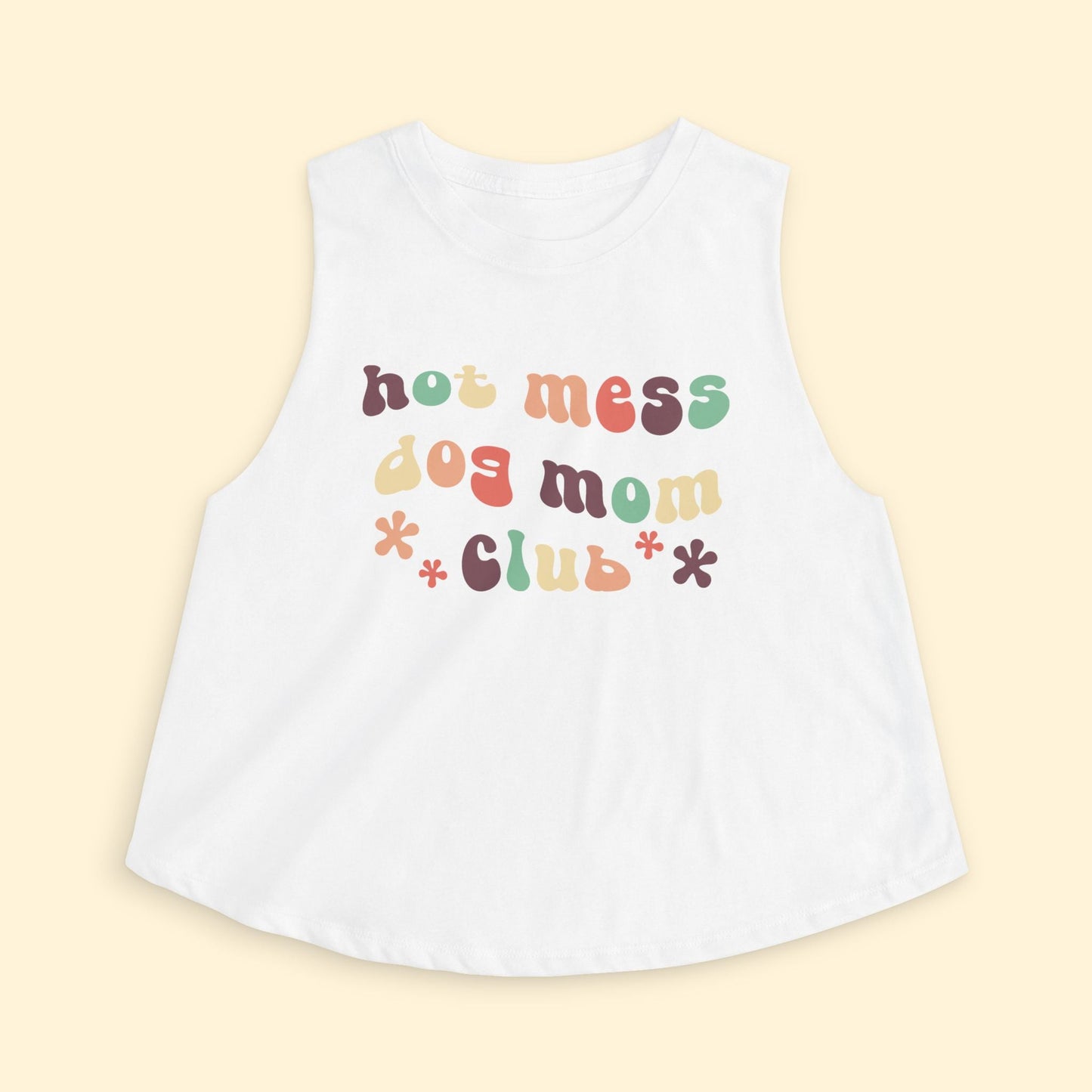 Cropped Muscle Tank | Hot Mess Dog Mom Club - Detezi Designs - 21931853567448830350