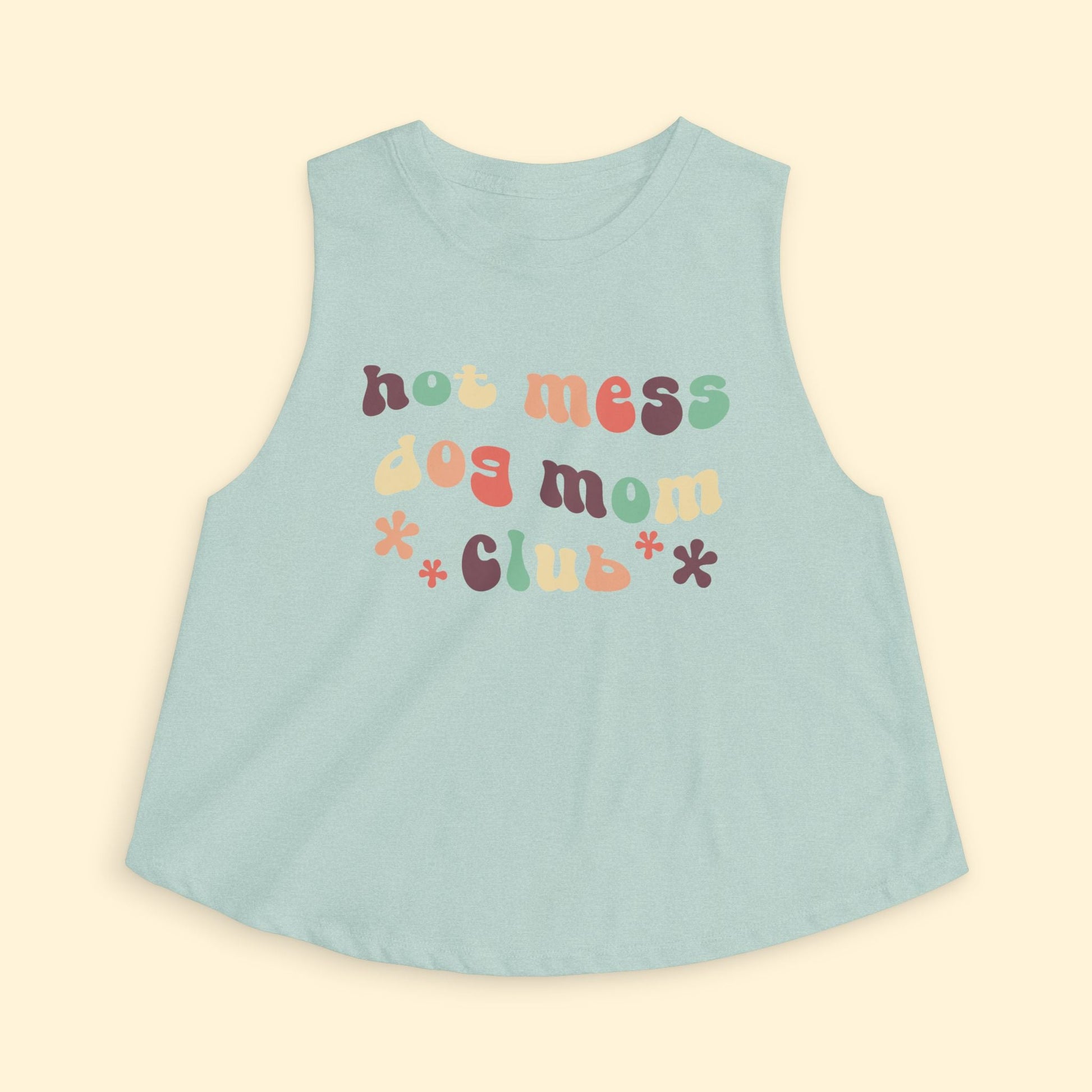 Cropped Muscle Tank | Hot Mess Dog Mom Club - Detezi Designs - 63759693473765092697