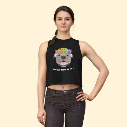 Cropped Muscle Tank | We All Deserve Love - Detezi Designs - 32696767421992248859