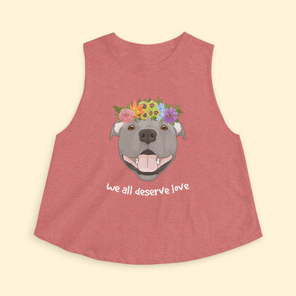Cropped Muscle Tank | We All Deserve Love - Detezi Designs - 32696767421992248859