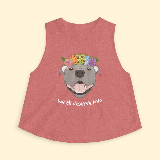 Cropped Muscle Tank | We All Deserve Love - Detezi Designs - 32696767421992248859