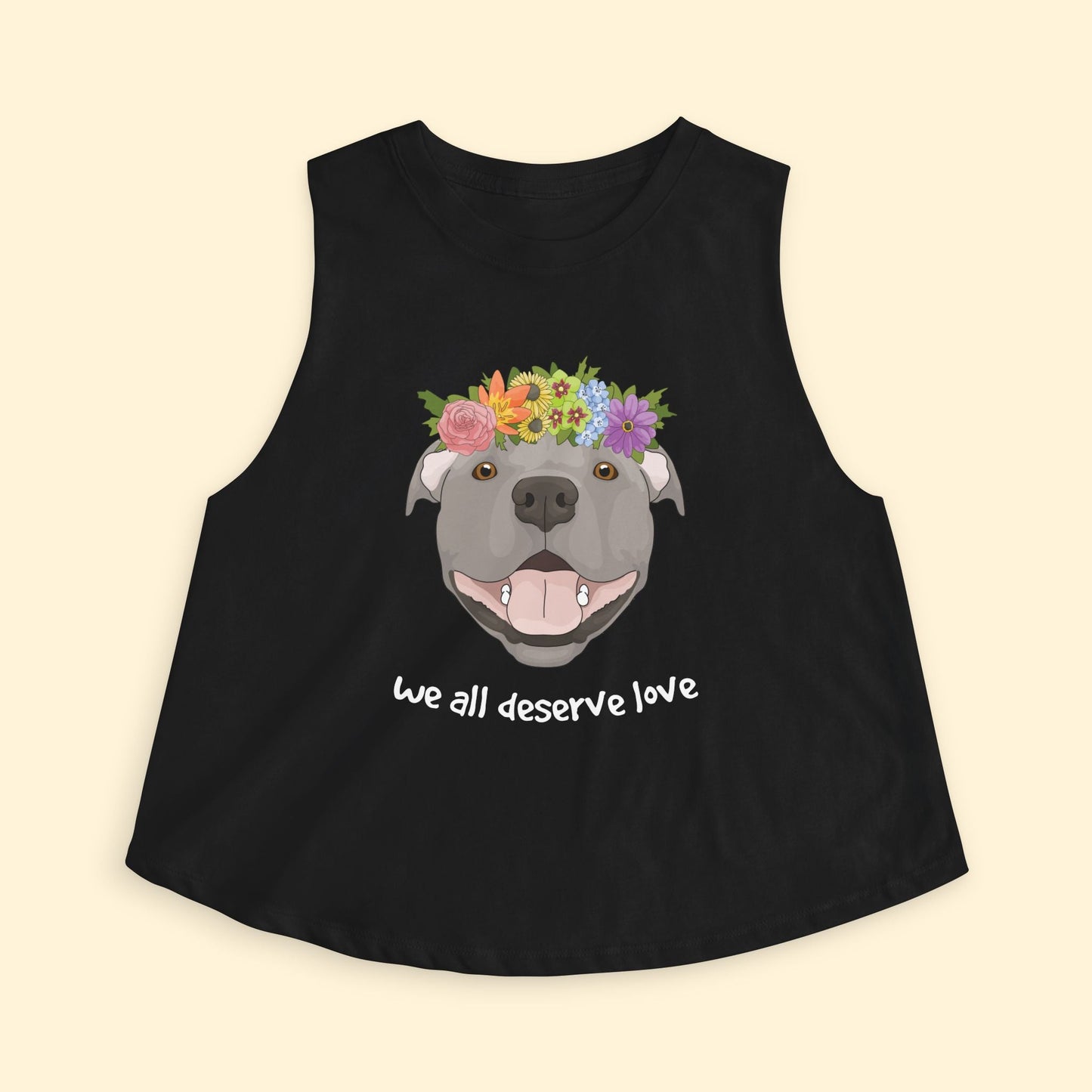 Cropped Muscle Tank | We All Deserve Love - Detezi Designs - 73044890915383832946