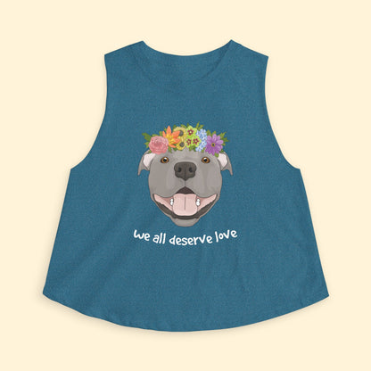 Cropped Muscle Tank | We All Deserve Love - Detezi Designs - 92880382055546598731