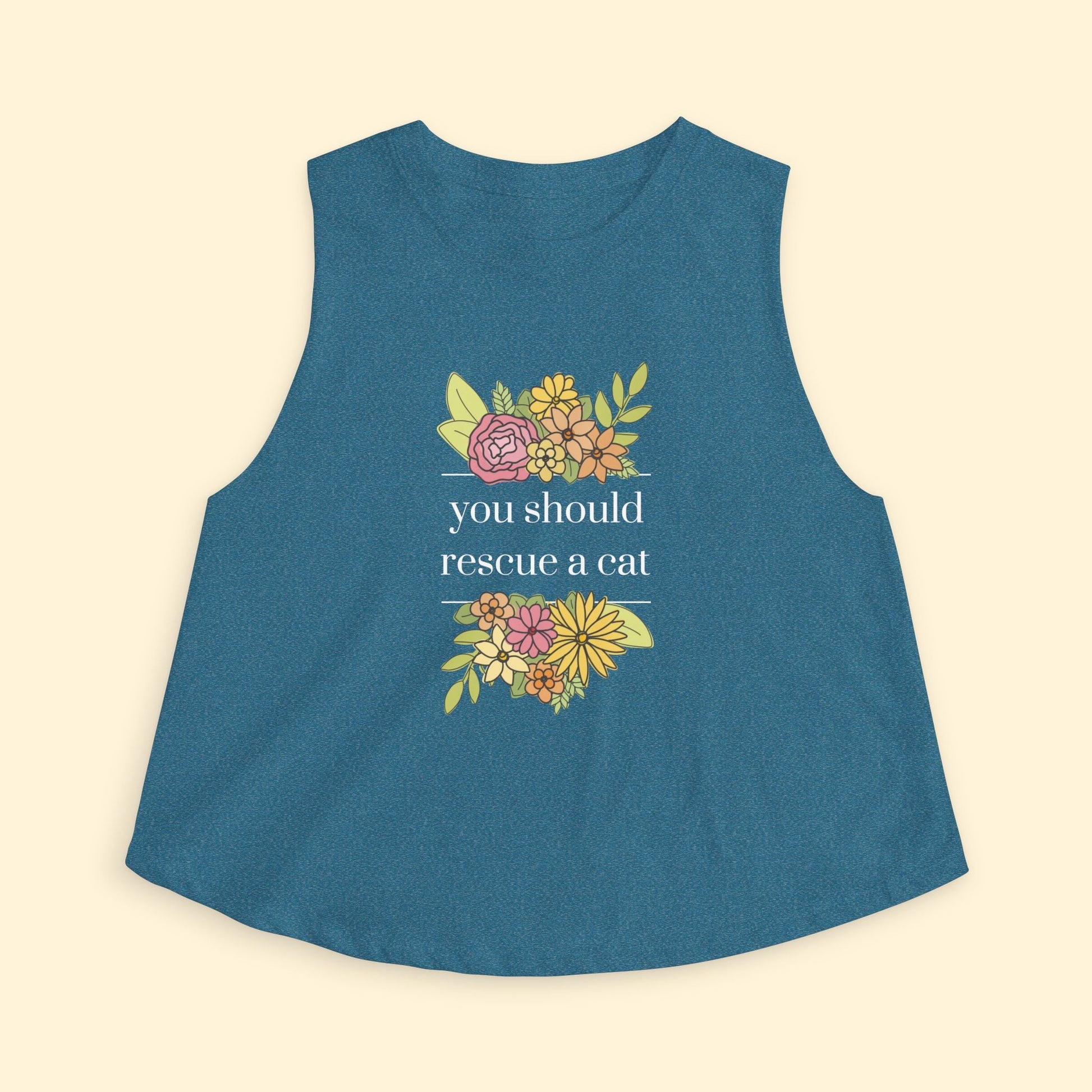 Cropped Muscle Tank | You Should Rescue A Cat - Detezi Designs - 11273688985351807634