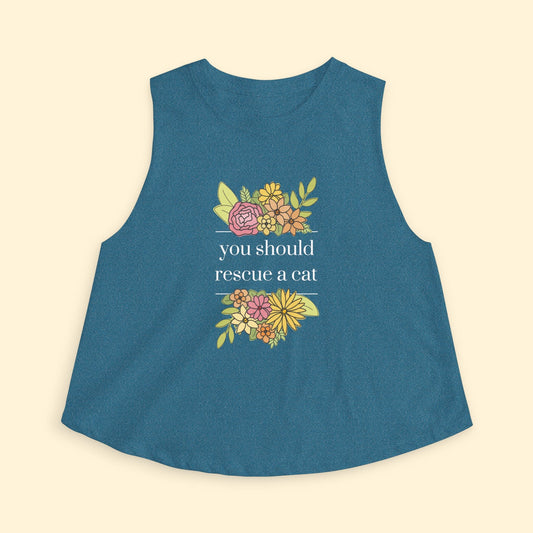 Cropped Muscle Tank | You Should Rescue A Cat - Detezi Designs - 11273688985351807634