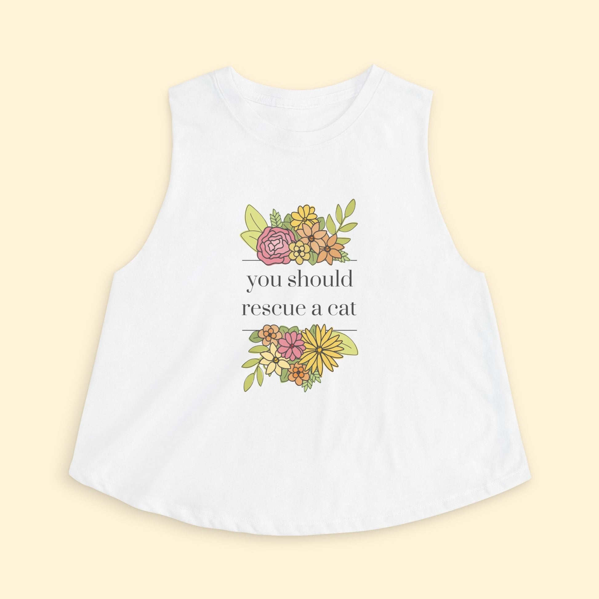 Cropped Muscle Tank | You Should Rescue A Cat - Detezi Designs - 19011015825919542196