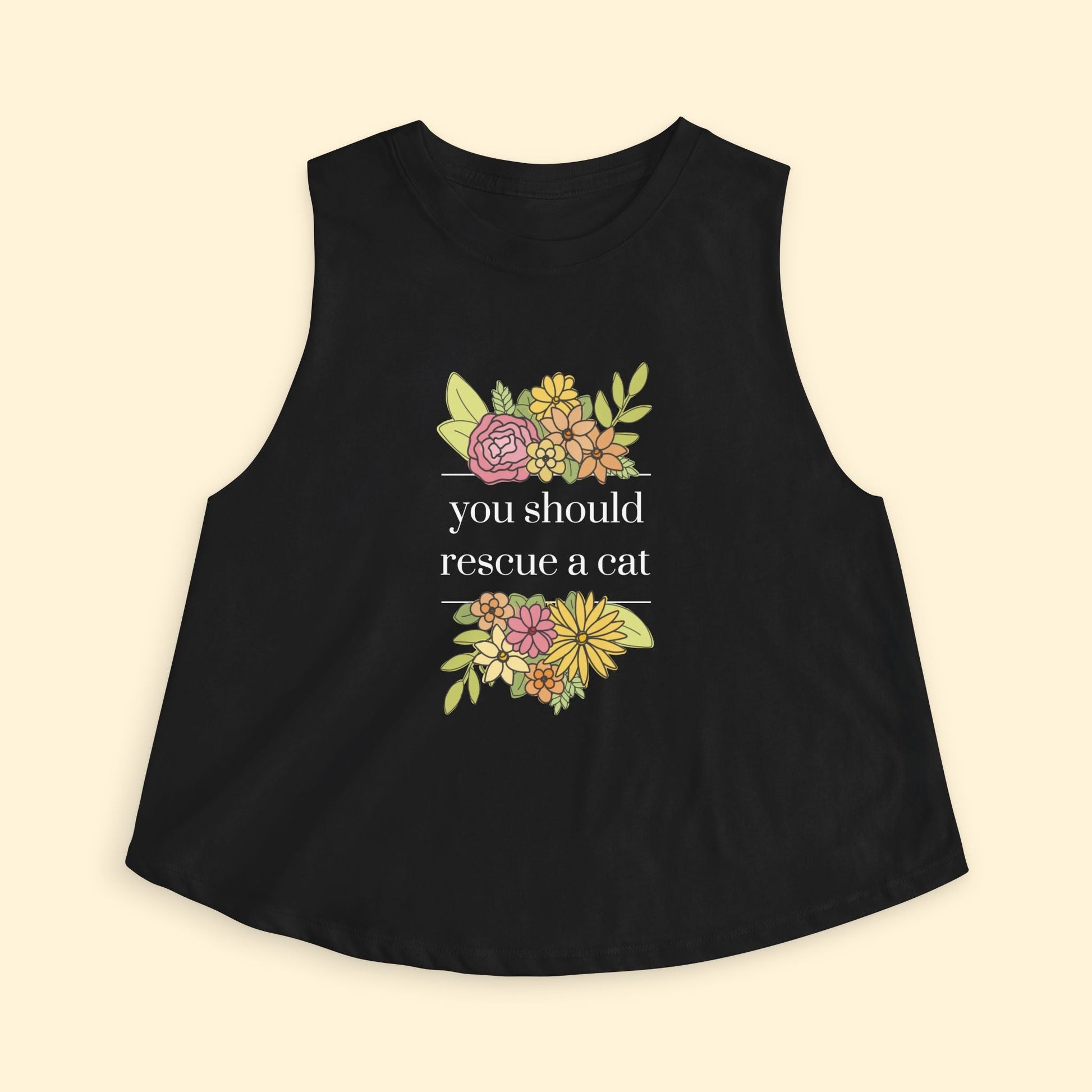 Cropped Muscle Tank | You Should Rescue A Cat - Detezi Designs - 22302544019199494632