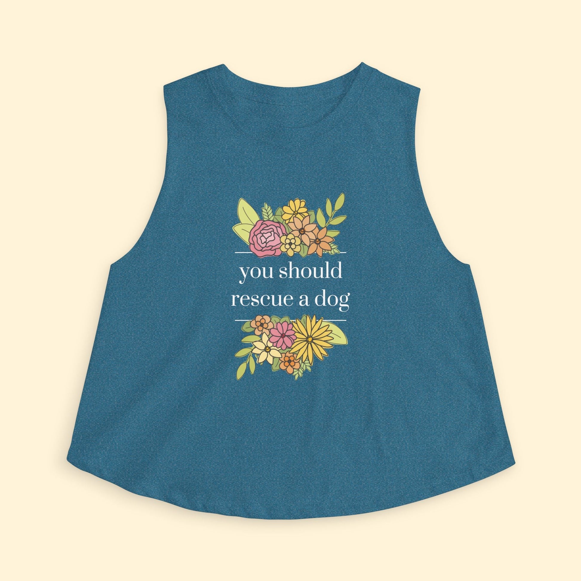Cropped Muscle Tank | You Should Rescue A Dog - Detezi Designs - 14124680627917675275