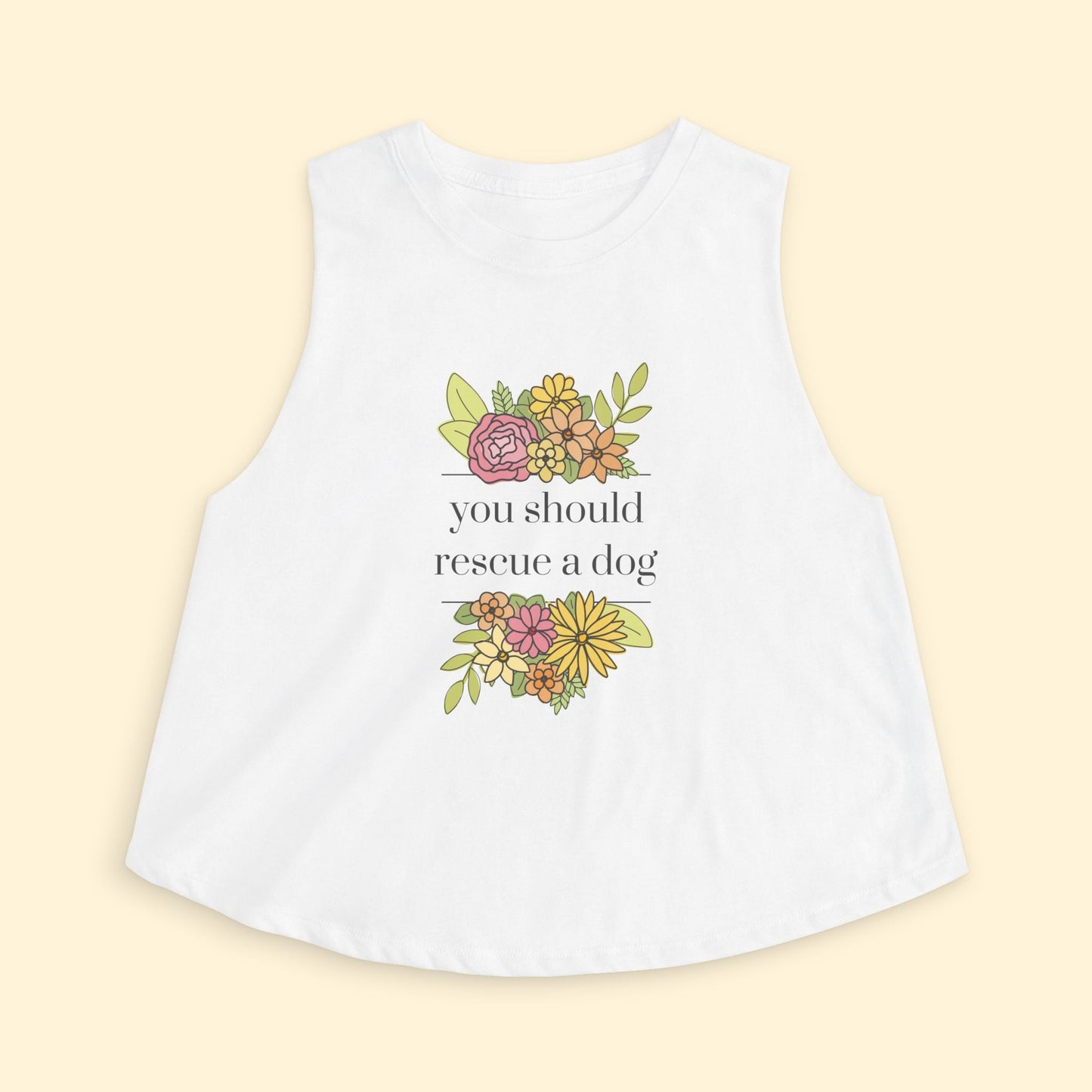 Cropped Muscle Tank | You Should Rescue A Dog - Detezi Designs - 14757241647347946790