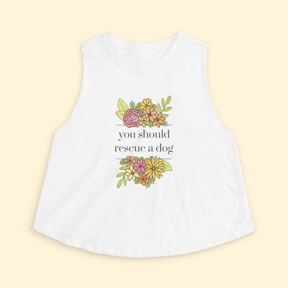 Cropped Muscle Tank | You Should Rescue A Dog - Detezi Designs - 14757241647347946790