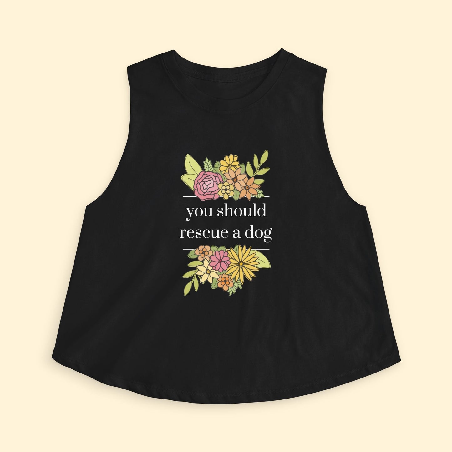 Cropped Muscle Tank | You Should Rescue A Dog - Detezi Designs - 45565856804200730021