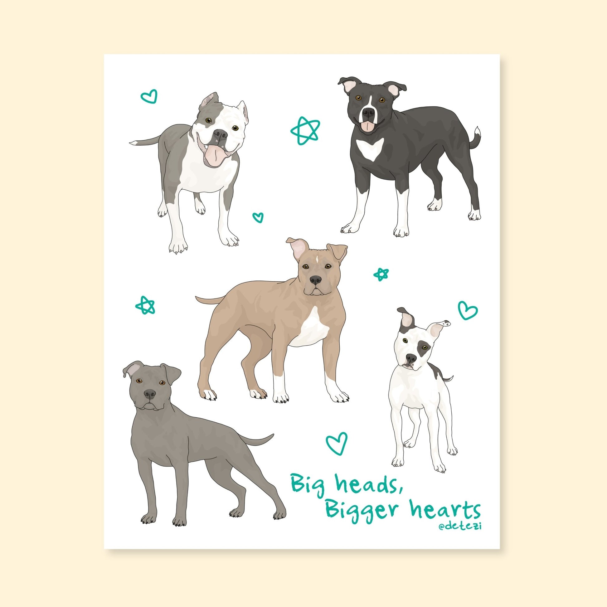 Damaged Print | Big Heads, Bigger Hearts - Detezi Designs-