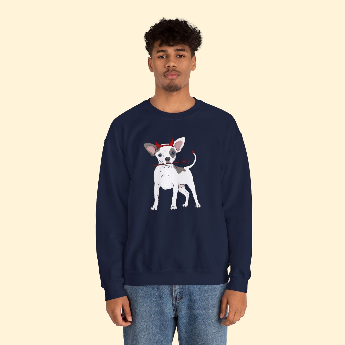 Devil Puppy | Crewneck Sweatshirt - Detezi Designs - 17650203480820071198