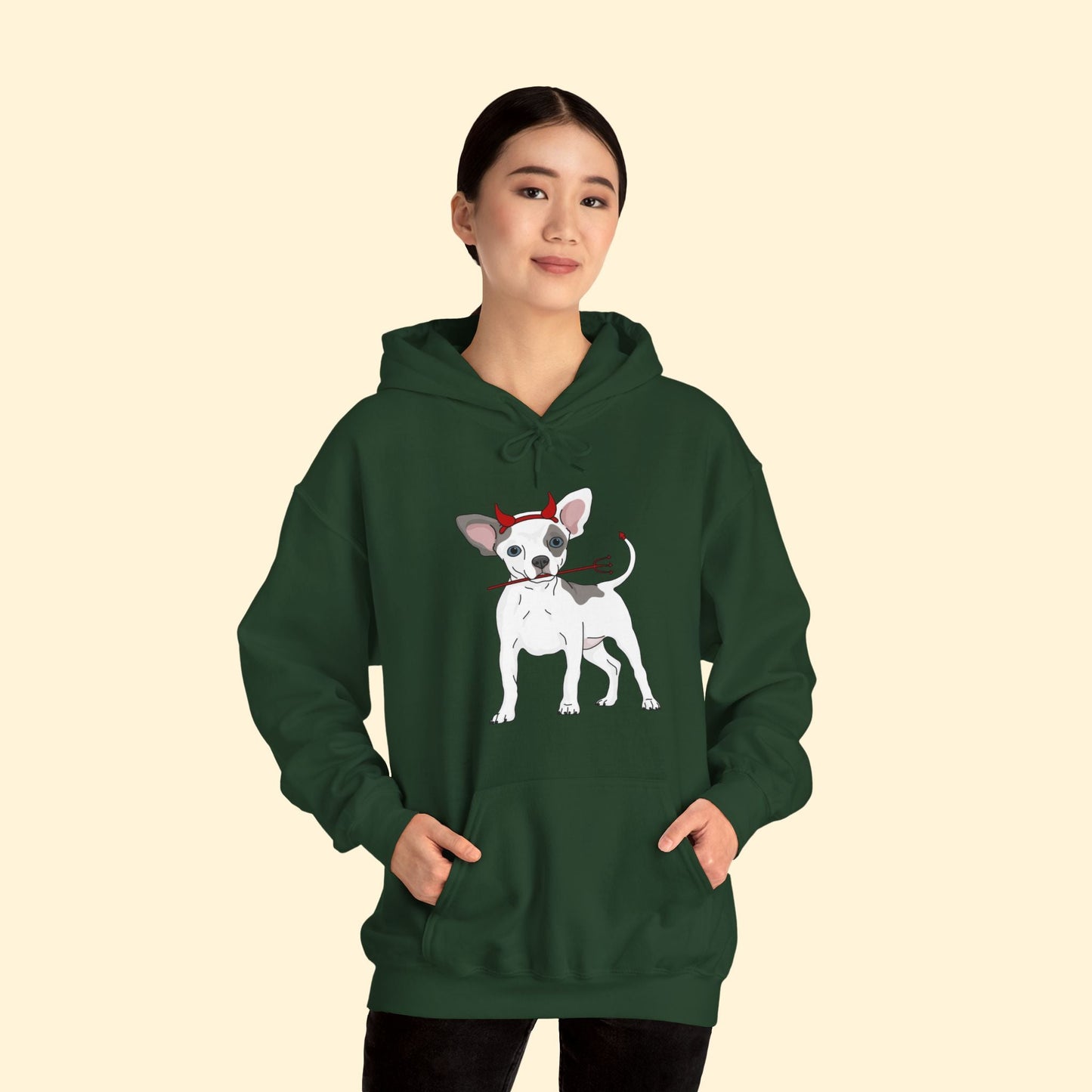 Devil Puppy | Hooded Sweatshirt - Detezi Designs - 27352280924954340098