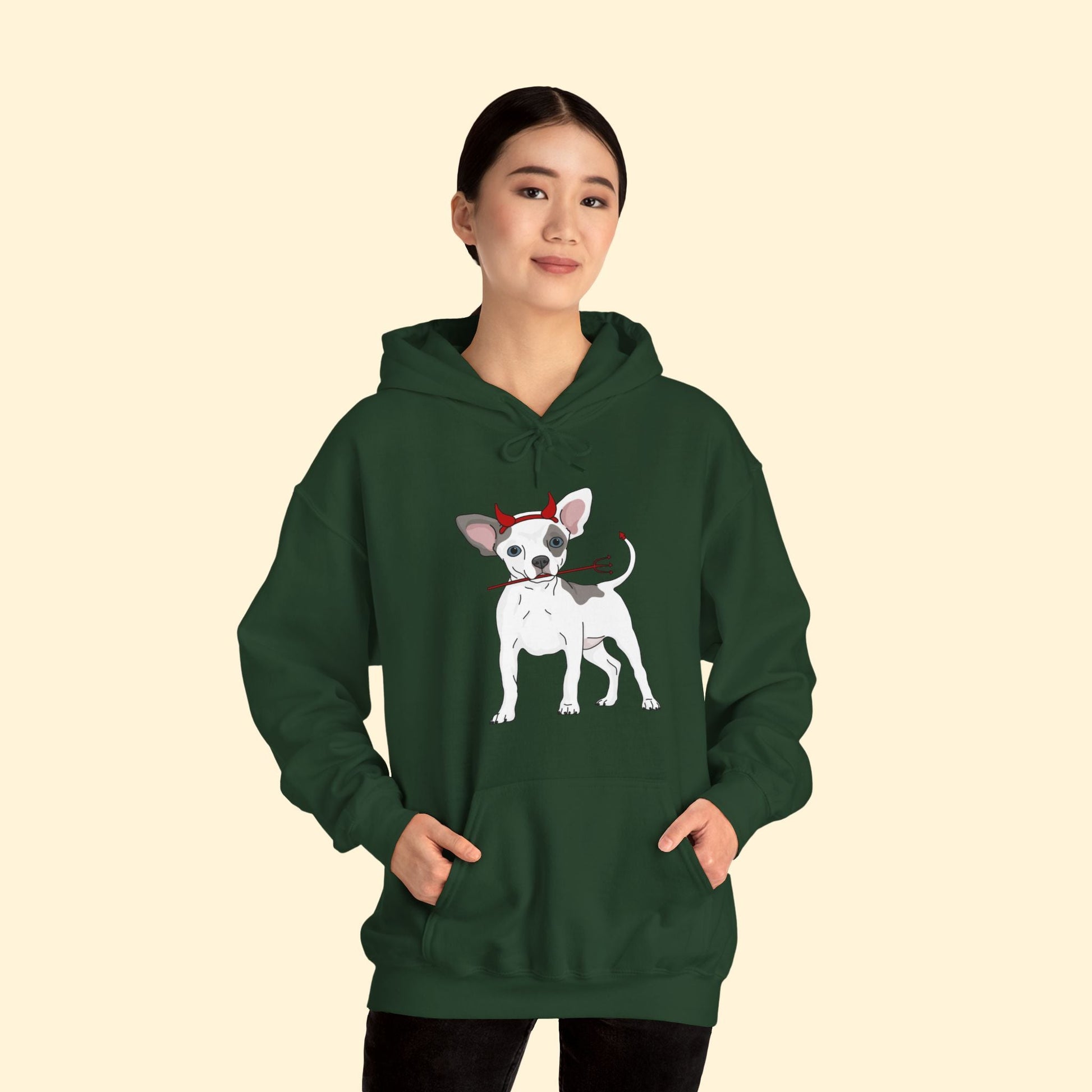 Devil Puppy | Hooded Sweatshirt - Detezi Designs - 27352280924954340098