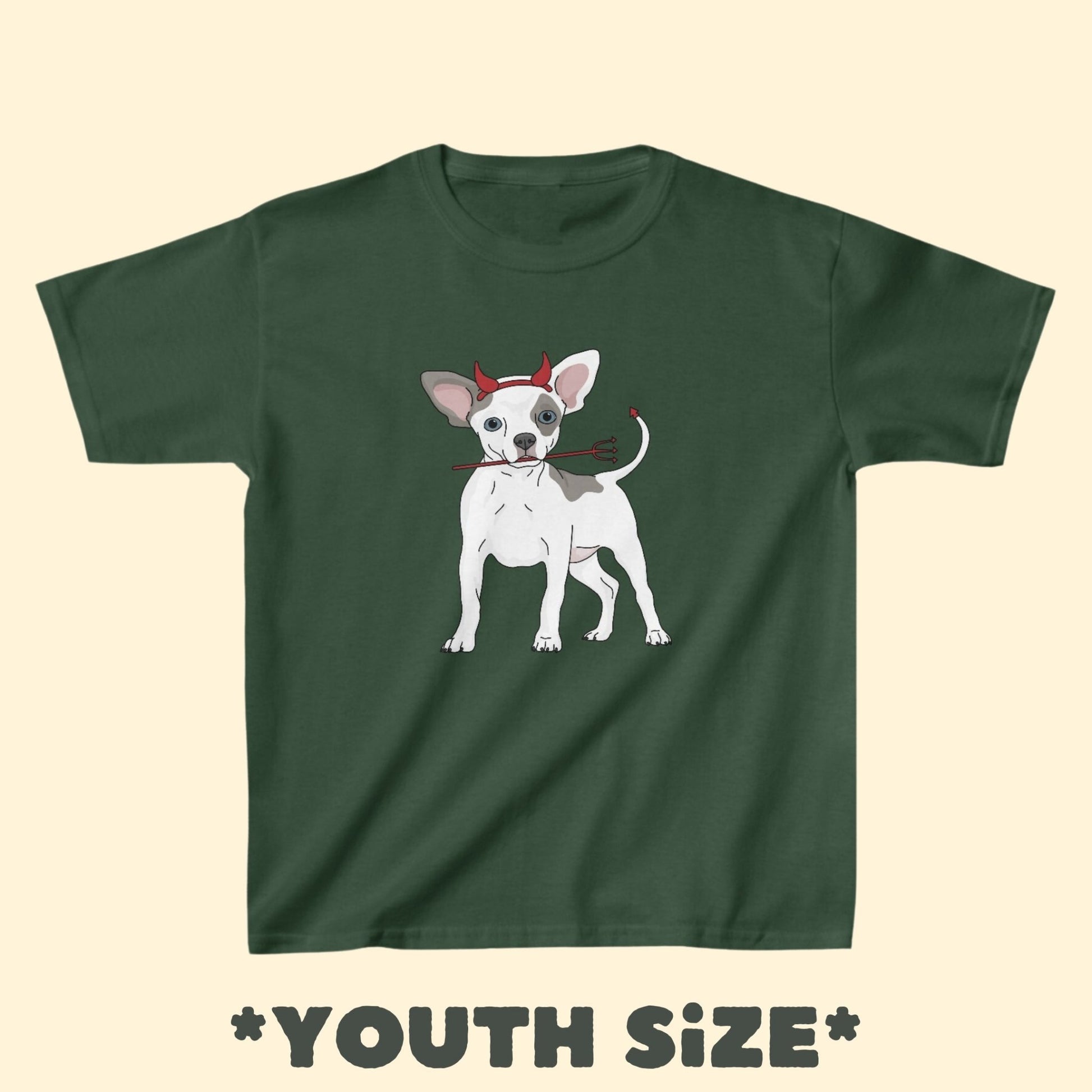 Devil Puppy | **YOUTH SIZE** Tee - Detezi Designs - 25301392389340065116