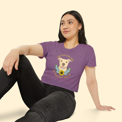 Dobby | FUNDRAISER for Friends of City Dogs Cleveland | Women's Festival Crop Top - Detezi Designs - 33508734953201210002