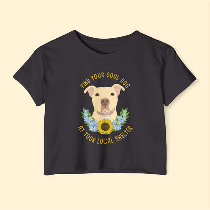 Dobby | FUNDRAISER for Friends of City Dogs Cleveland | Women's Festival Crop Top - Detezi Designs - 37052006155905258449