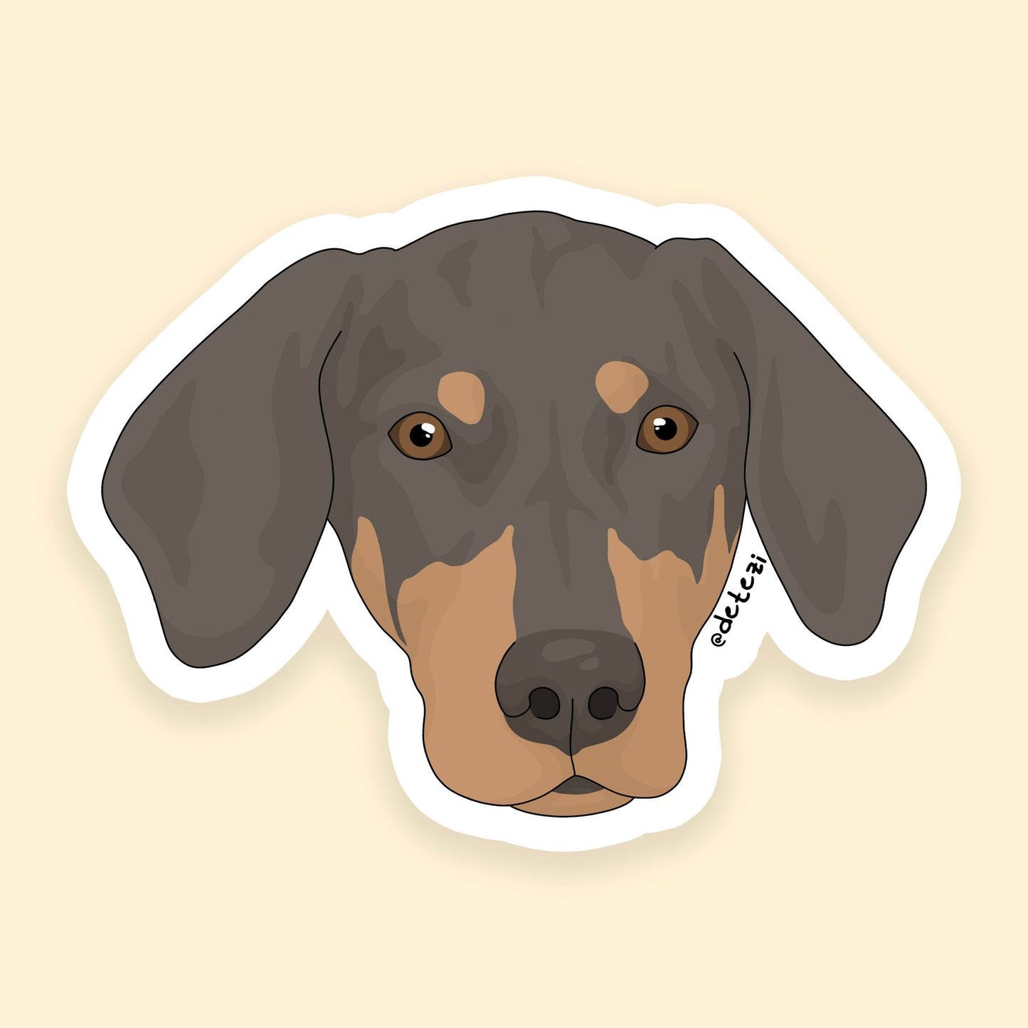 Doberman | 3" Vinyl Sticker - Detezi Designs - 