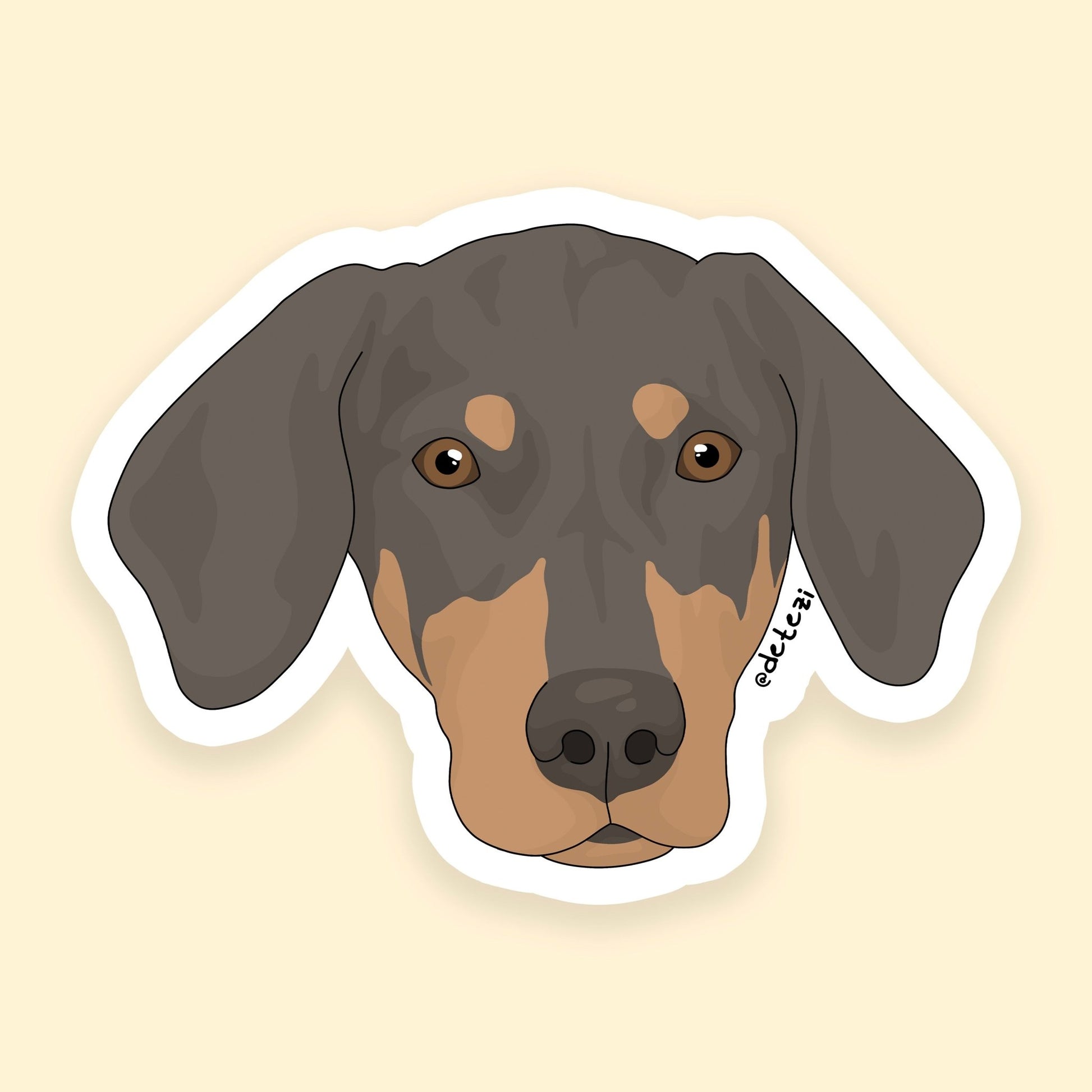 Doberman | 3" Vinyl Sticker - Detezi Designs - 