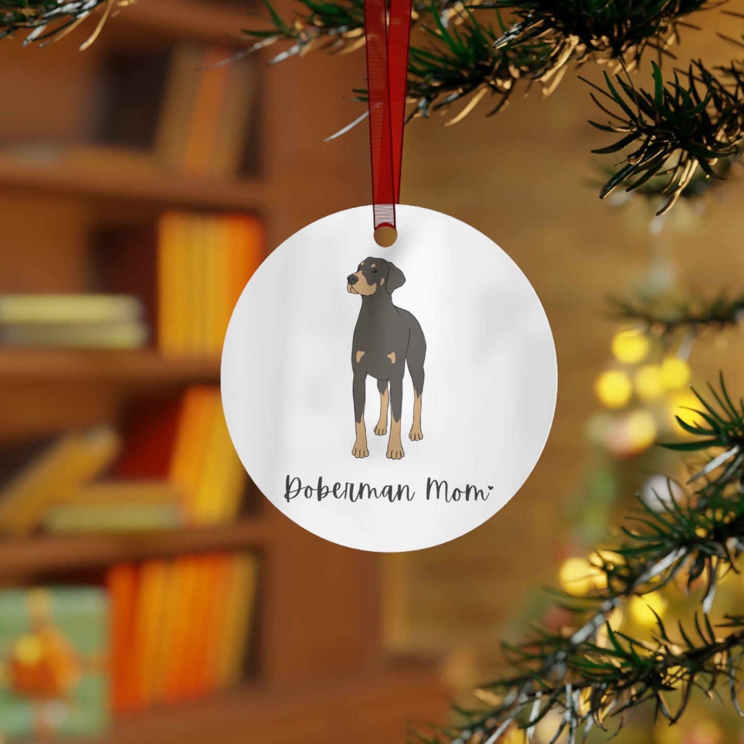 Doberman Mom | Holiday Ornament - Detezi Designs - 30487909724658135038