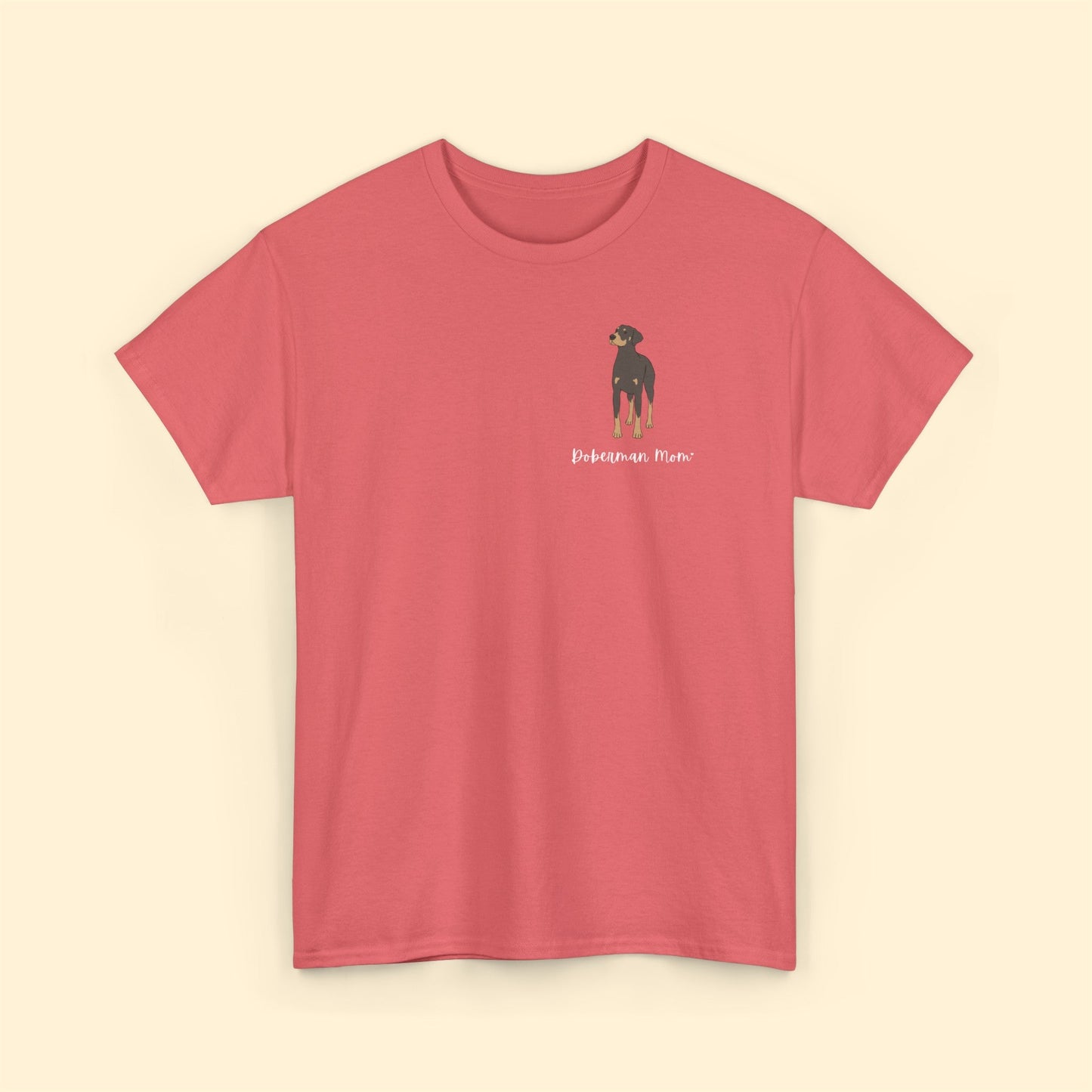 Doberman Mom | Pocket Print | Unisex T-shirt - Detezi Designs-38955191079796434033