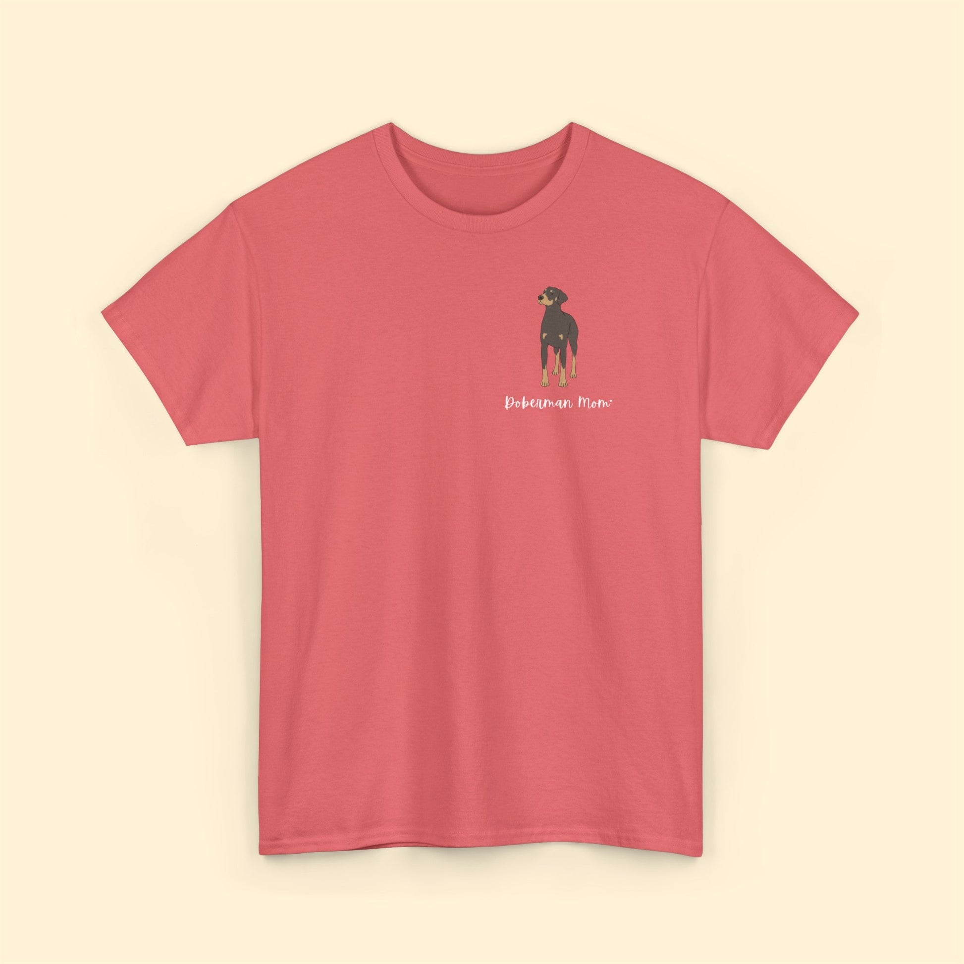 Doberman Mom | Pocket Print | Unisex T-shirt - Detezi Designs-38955191079796434033