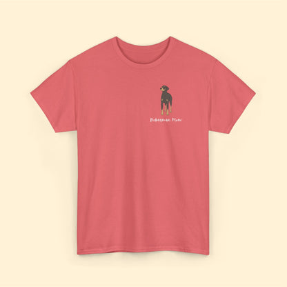 Doberman Mom | Pocket Print | Unisex T-shirt - Detezi Designs-38955191079796434033