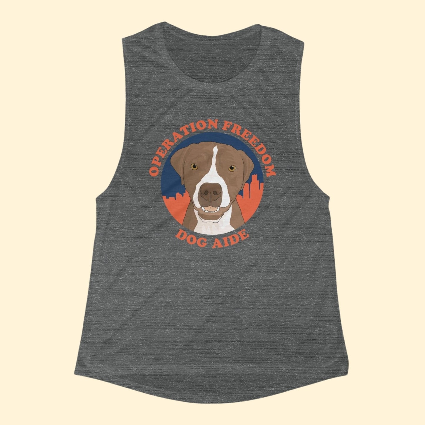 Dog Aide | FUNDRAISER | Women's Flowy Scoop Muscle Tank - Detezi Designs - 20084964650267921441