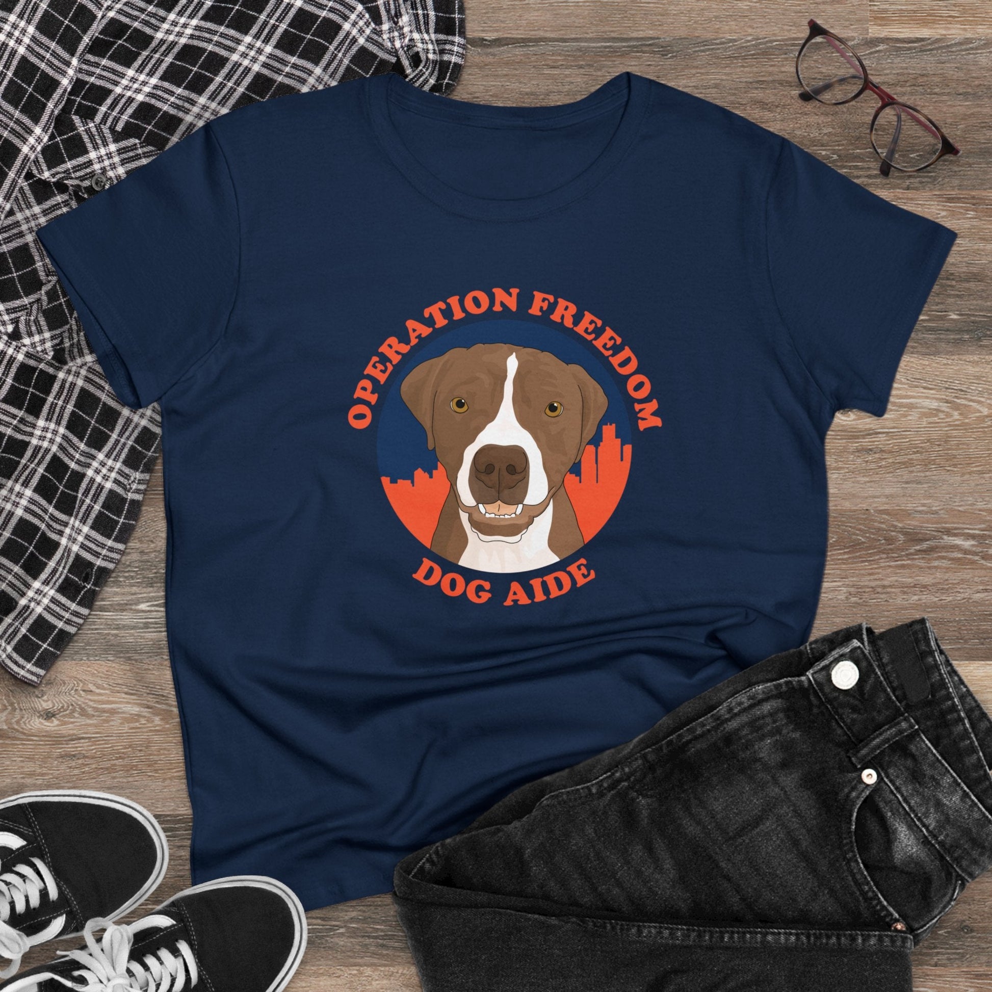 Dog Aide | FUNDRAISER | Women's Midweight Cotton Tee - Detezi Designs - 15744867962710521454