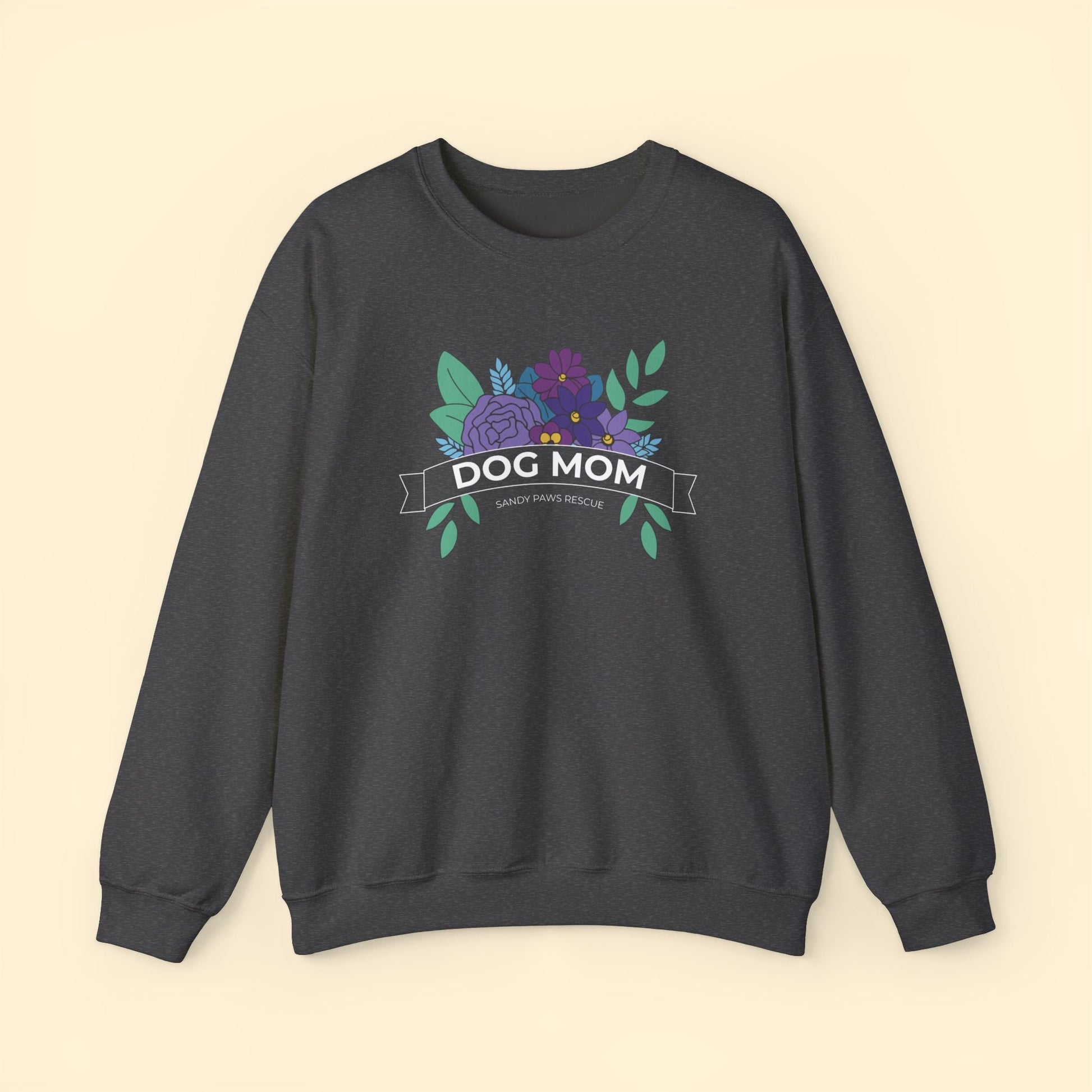 Dog Mom | FUNDRAISER for Sandy Paws Rescue | Crewneck Sweatshirt - Detezi Designs - 31402422193322509558