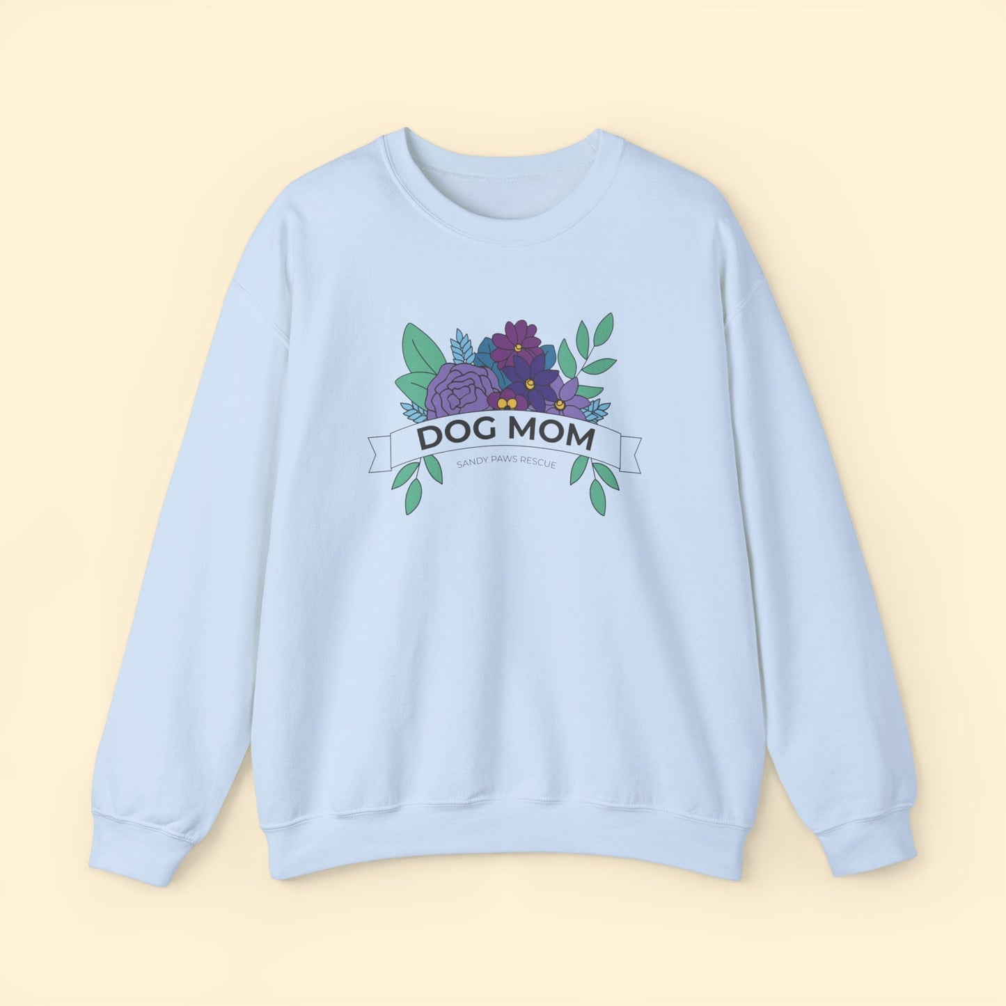 Dog Mom | FUNDRAISER for Sandy Paws Rescue | Crewneck Sweatshirt - Detezi Designs - 52490598879204058129