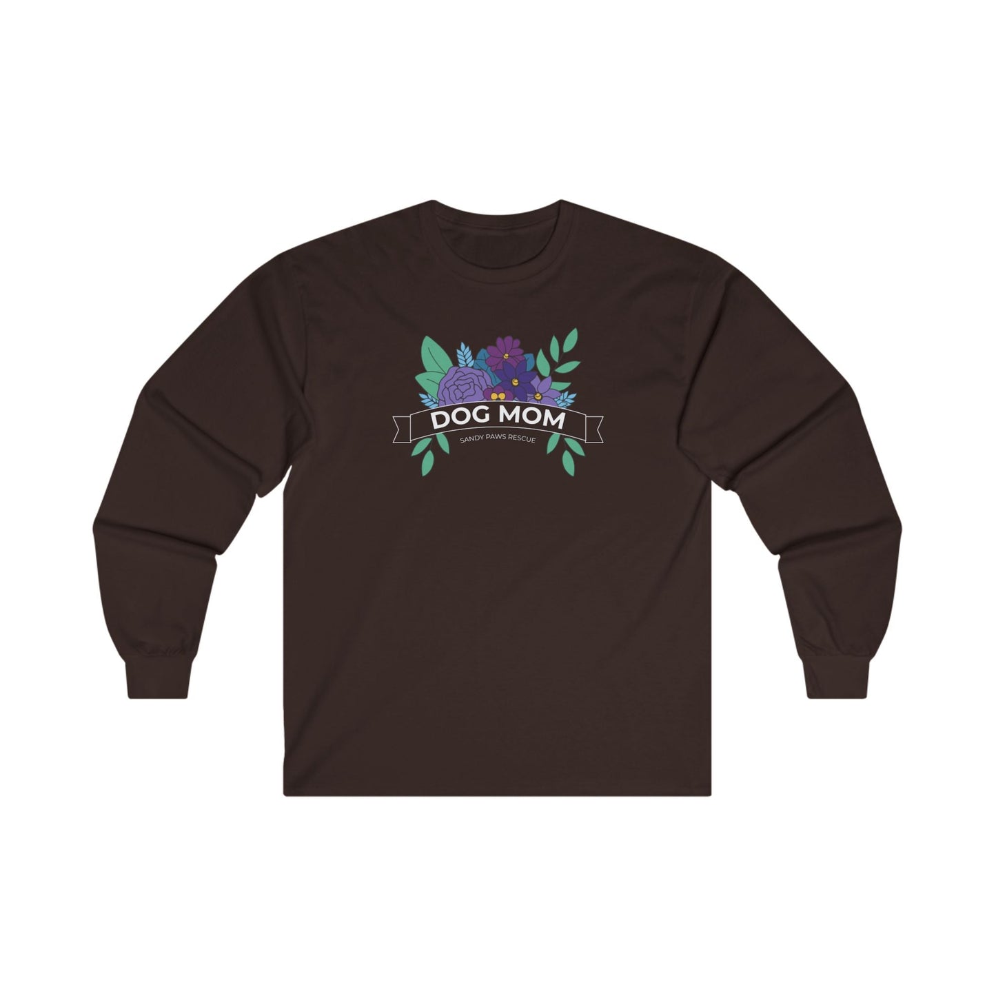 Dog Mom | FUNDRAISER for Sandy Paws Rescue | Long Sleeve Tee - Detezi Designs - 19550646418145232398