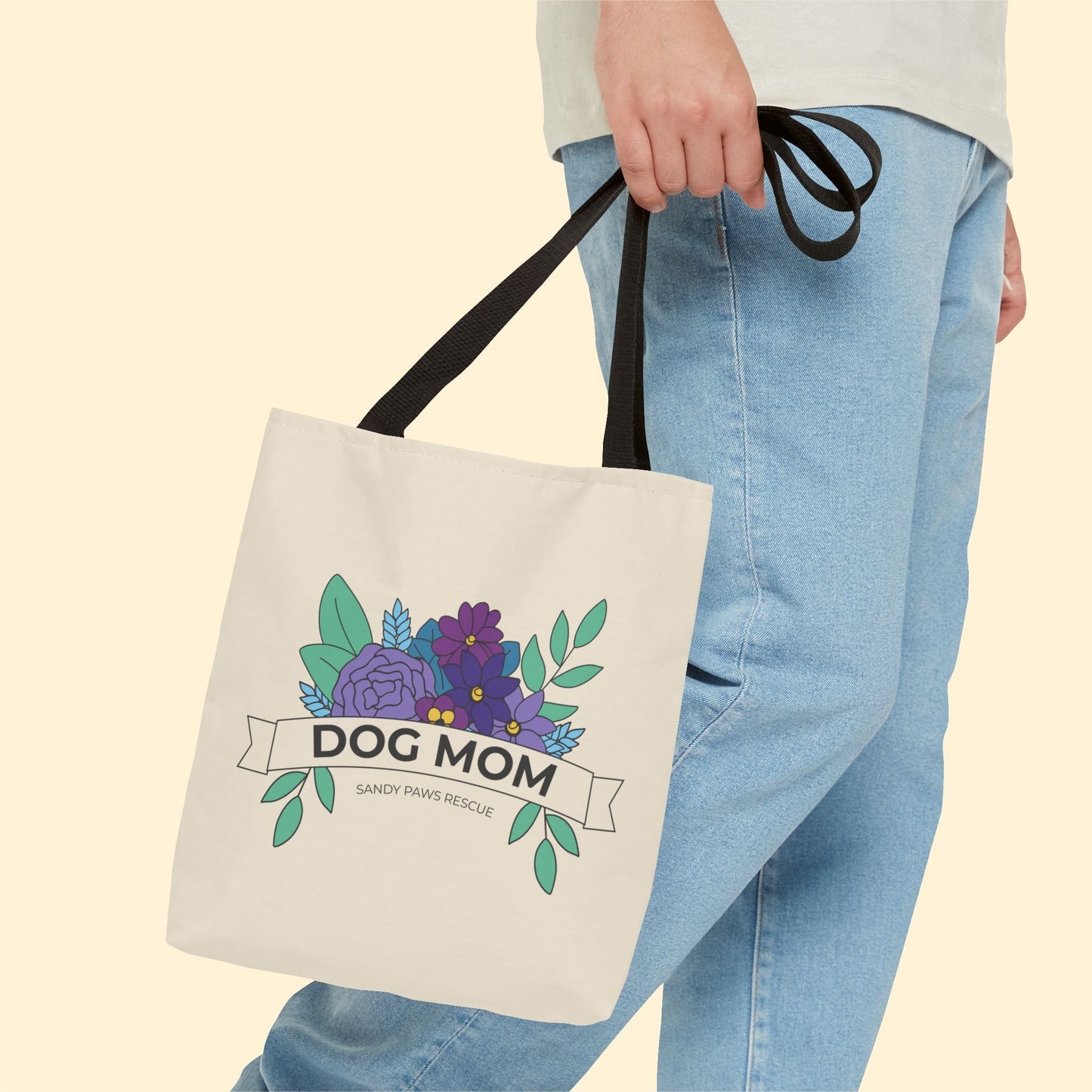 Dog Mom | FUNDRAISER for Sandy Paws Rescue | Tote Bag - Detezi Designs - 12756201177363058363