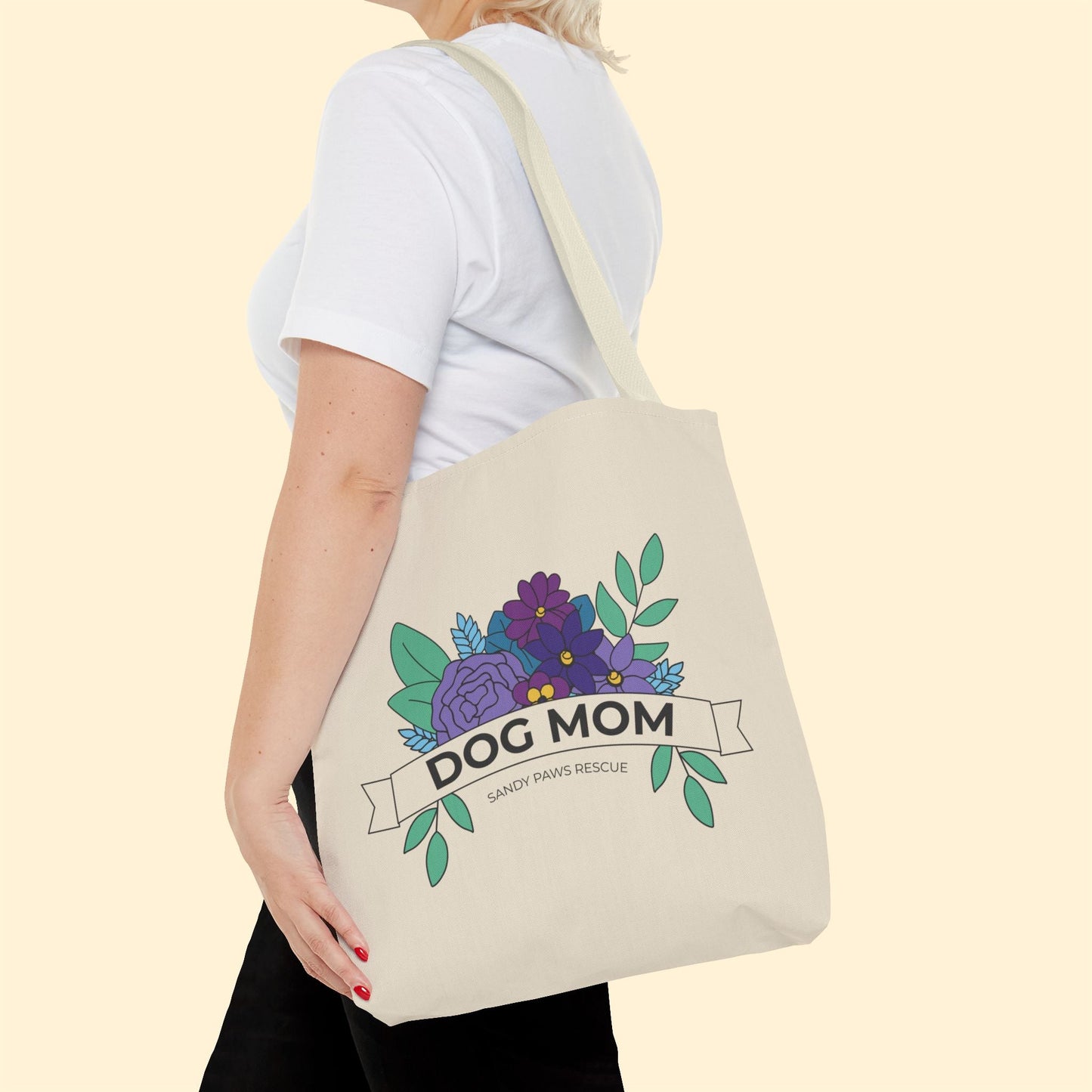 Dog Mom | FUNDRAISER for Sandy Paws Rescue | Tote Bag - Detezi Designs - 12756201177363058363